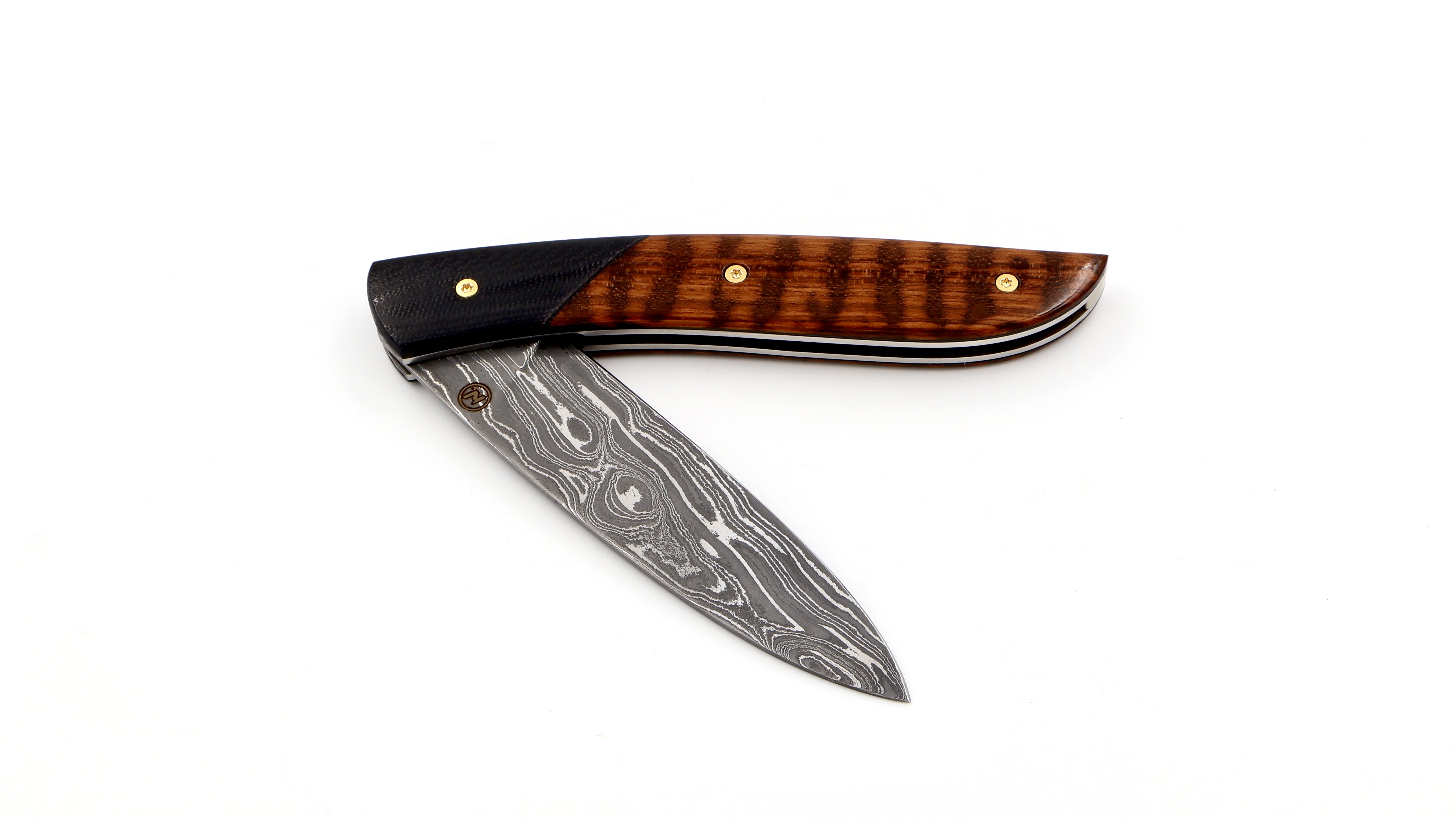 Atelier NÉVÉ Tim Bernard amourette wood and G10 damascus