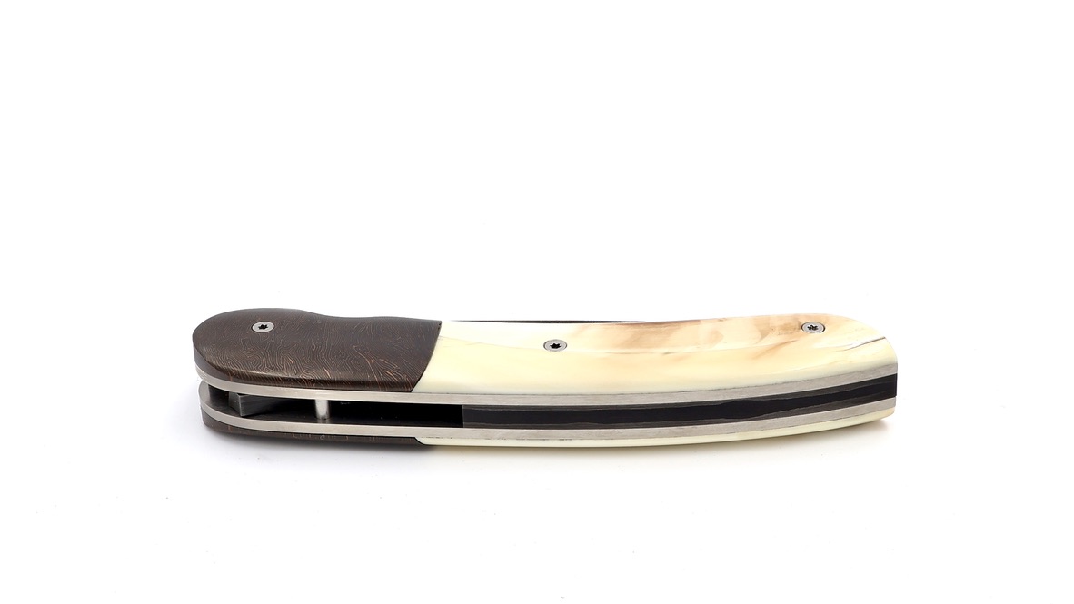 Benjamin Hée Liner Lock Taschenmesser Wüstenwarzenschwein Damast 12 cm