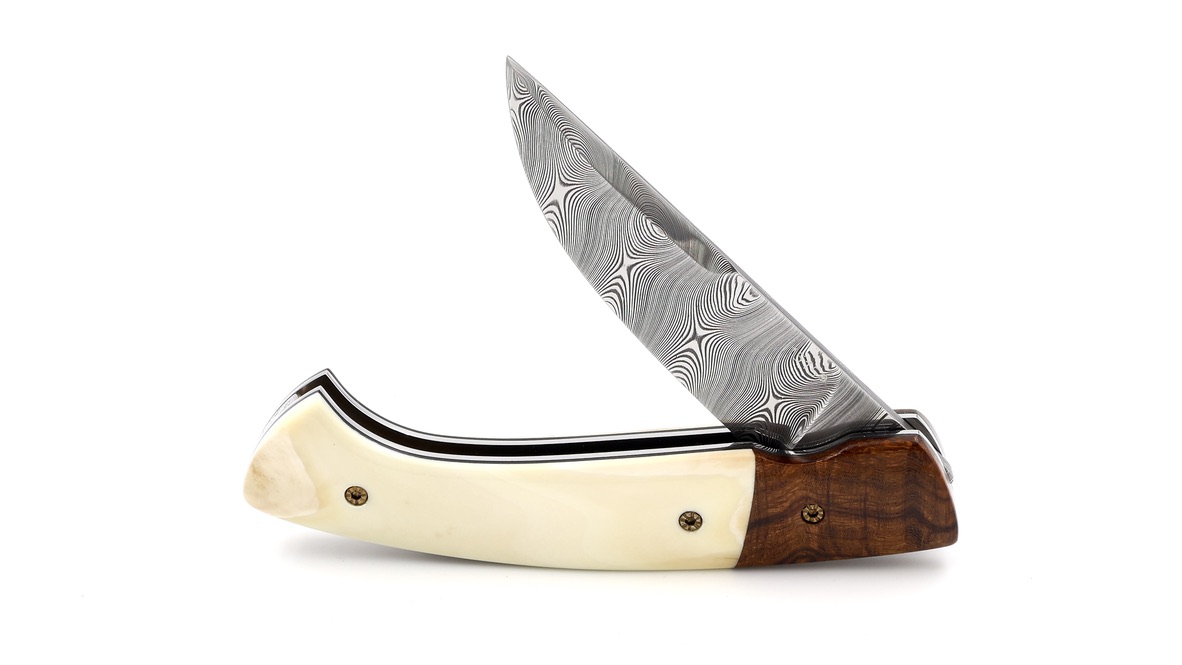 MANU LAPLACE 1515 ironwood/warthog ivory damascus blade