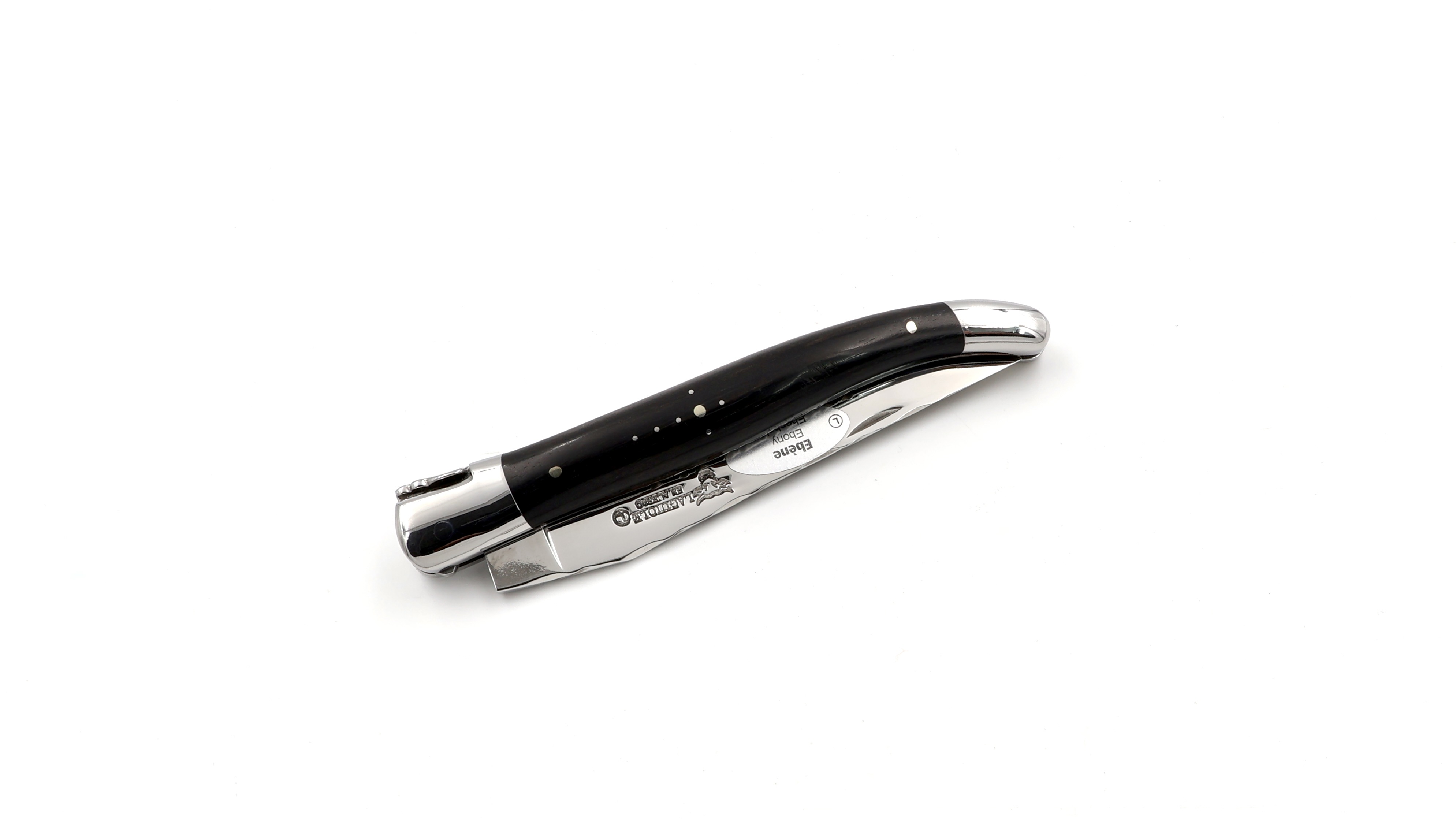Laguiole en Aubrac Ebony completly chiseled  12 cm