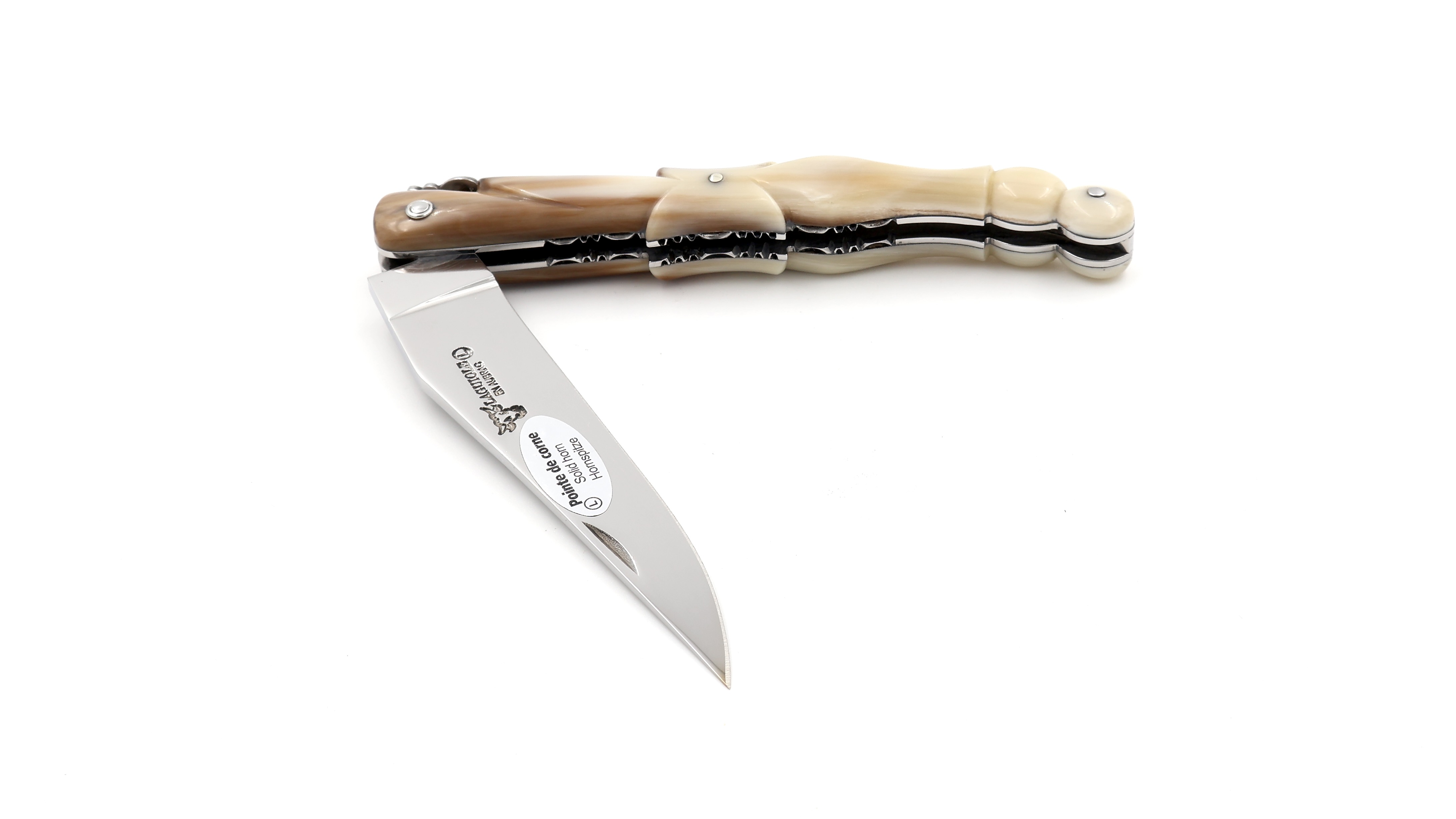Laguiole en Aubrac Taubenflügel guillochiert Hornspitze 12 cm