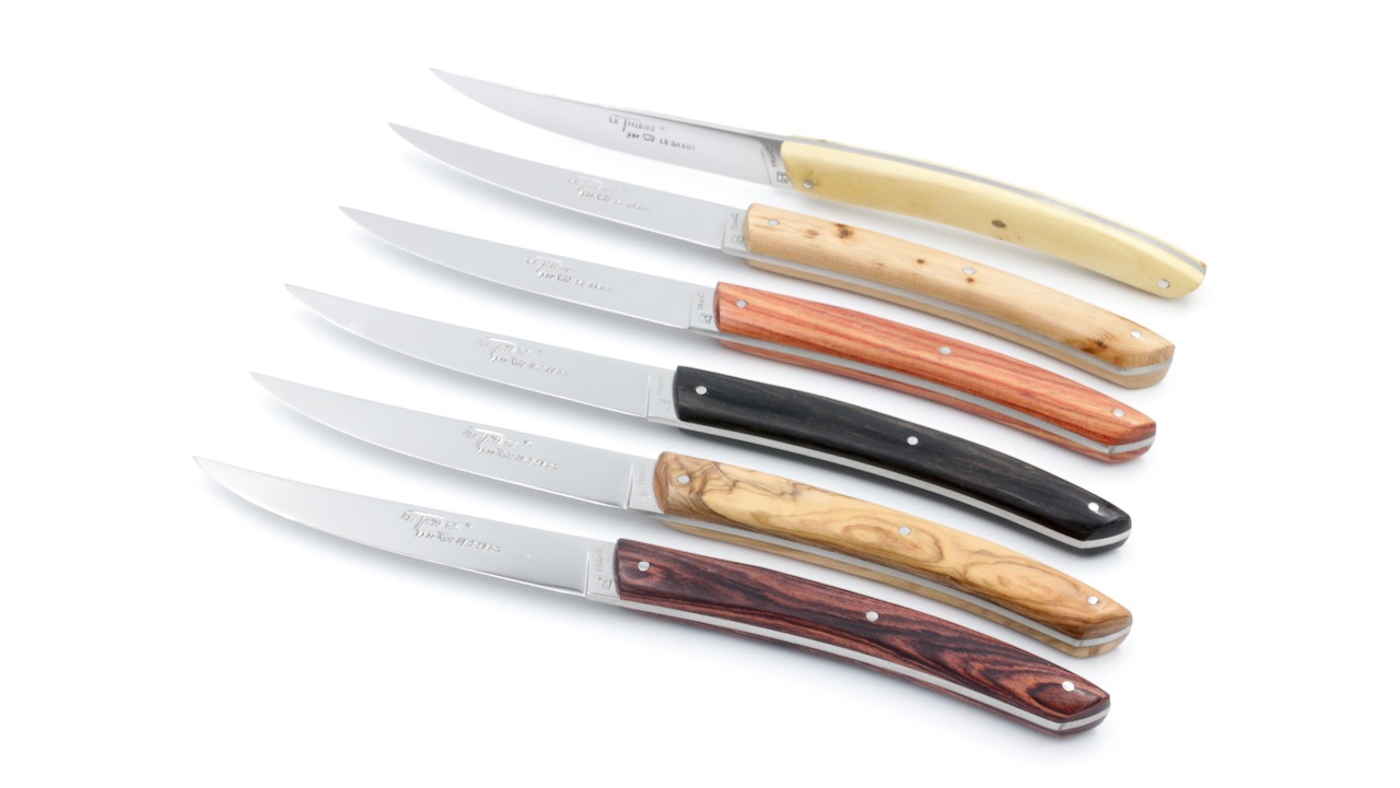 AU SABOT Le Thiers steakknives set of 6 mixed wood