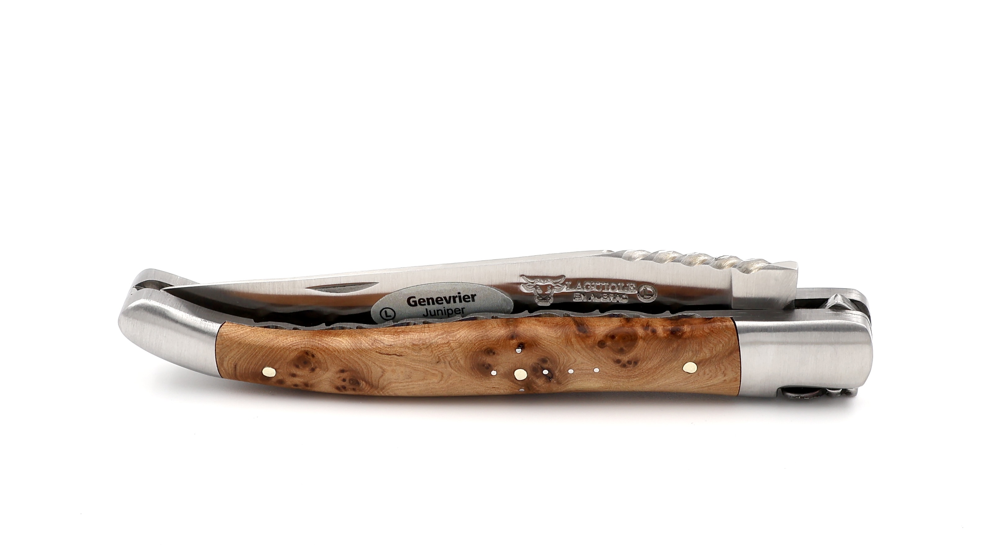 Laguiole en Aubrac Spiralfeder Wacholder Doppelplatine 12 cm