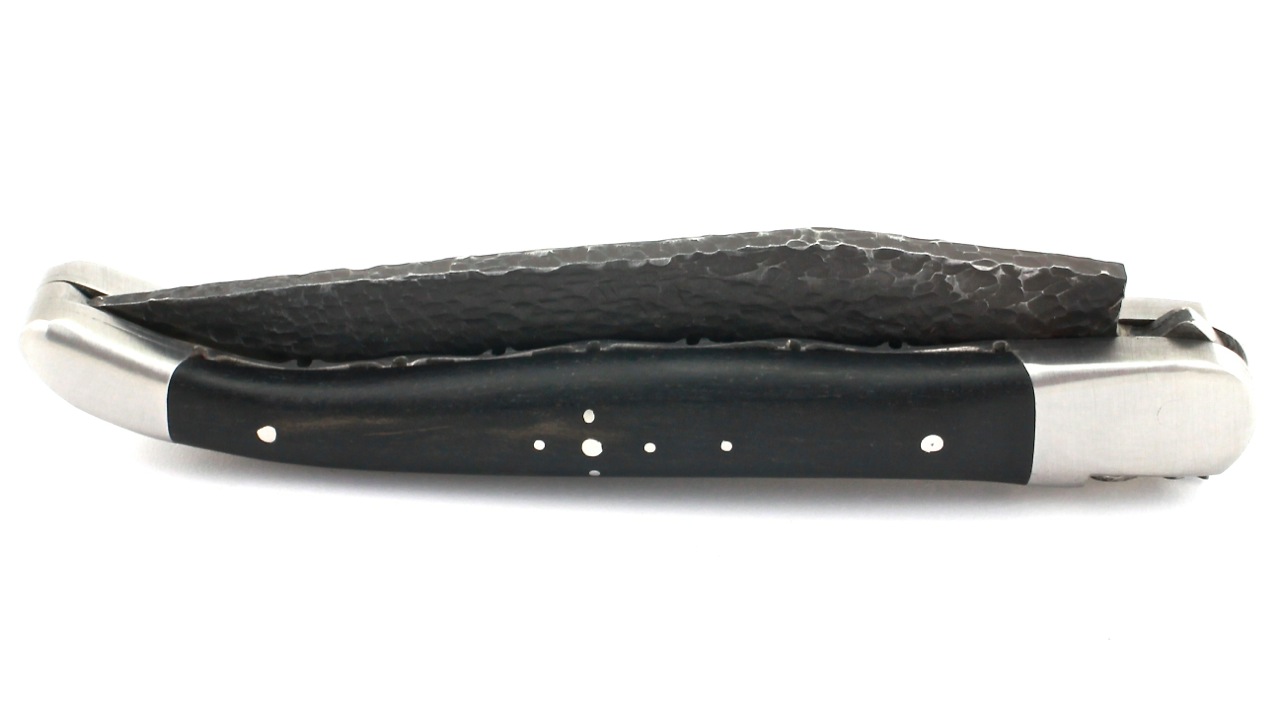 brut-de-forge-ebenholz-matt Honoré Durand Laguiole Doppelplatine Klinge Brut de Forge Ebenholz 12 cm