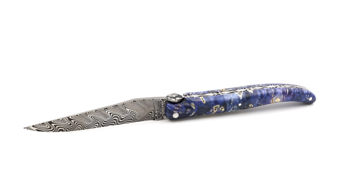 Laguiole en Aubrac Biene ERDE Holunder Wurzelholz DSC® Carbon Damastklinge 12 cm      