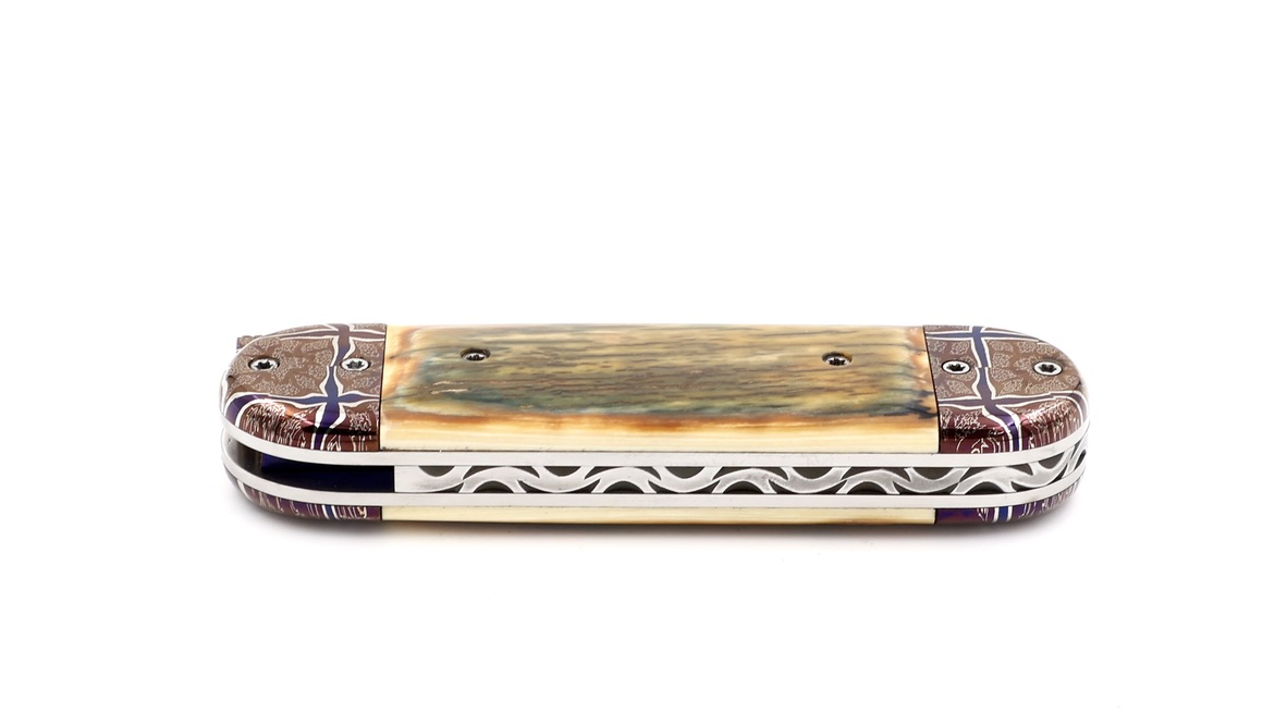 Philippe Soeuvre le BULL mammoth ivory damaskus blade 