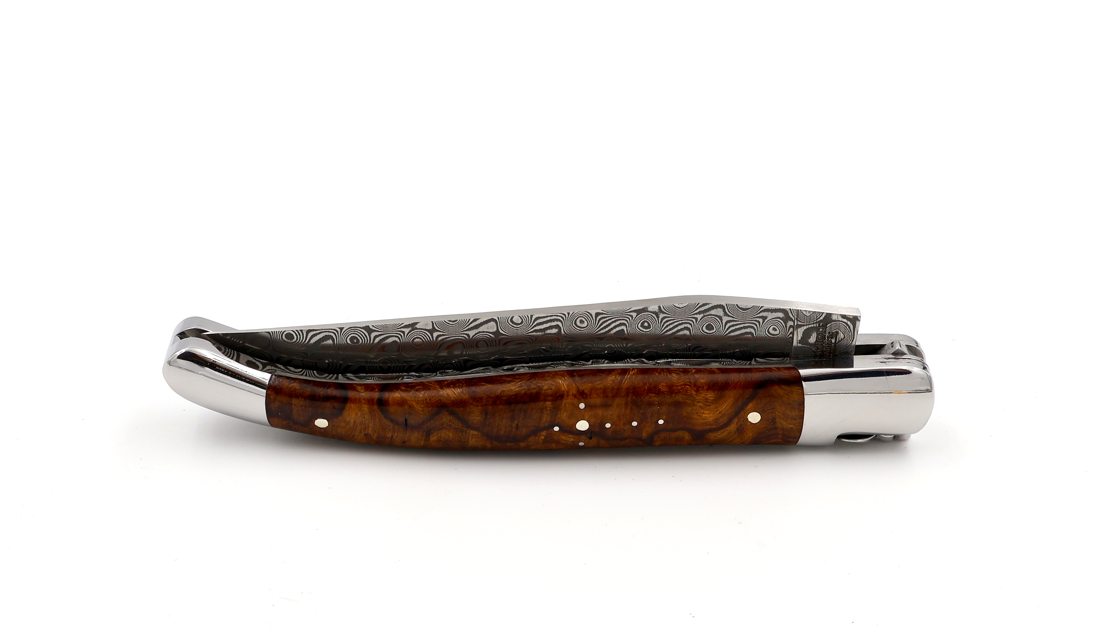 Laguiole en Aubrac DSC® damascus doubleplate knife Ironwood shiny 12 cm