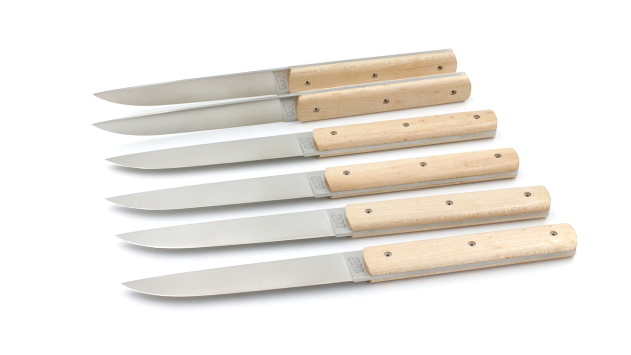 PERCEVAL 888 Steak knives Set of 6 maple wood