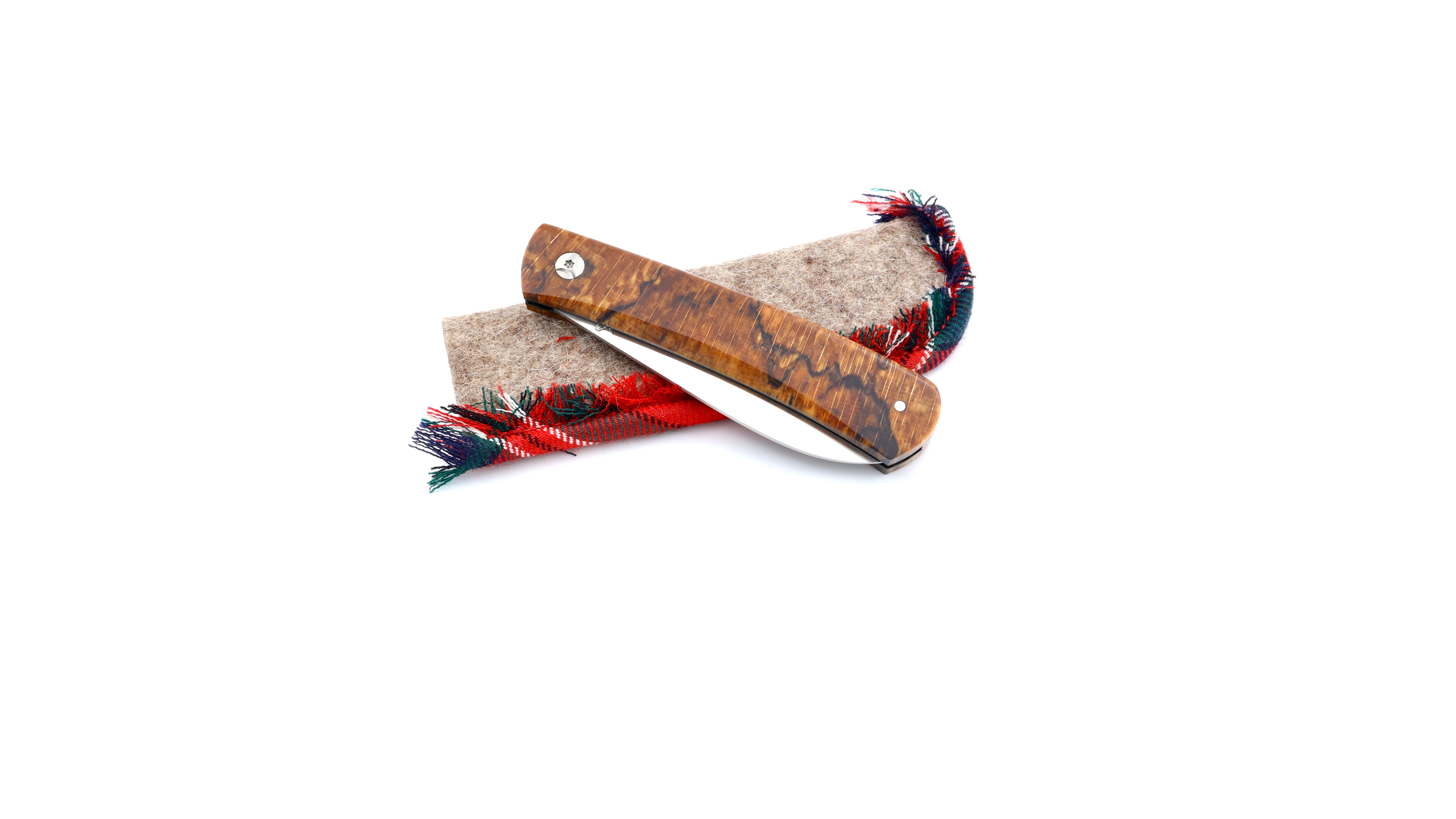 Roland LANNIER Spring Heeled Jack Taschenmesser gestockte Buche