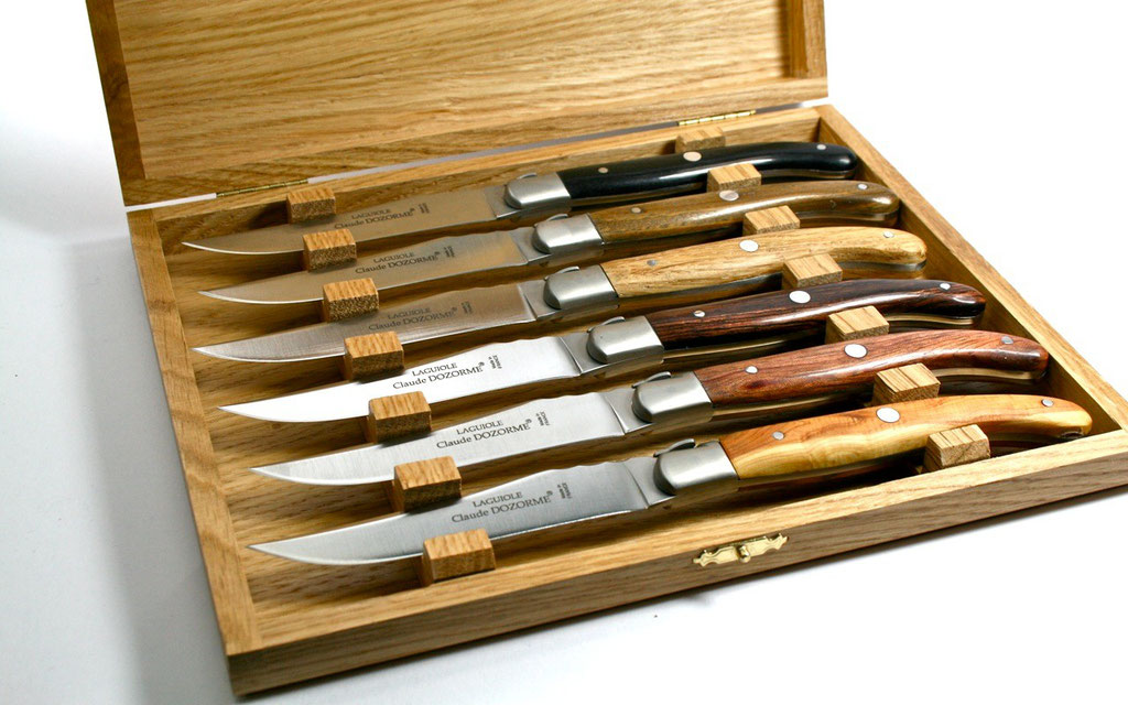 Claude DOZORME Laguiole Steakmesser Set 6-tlg. Edelhölzer