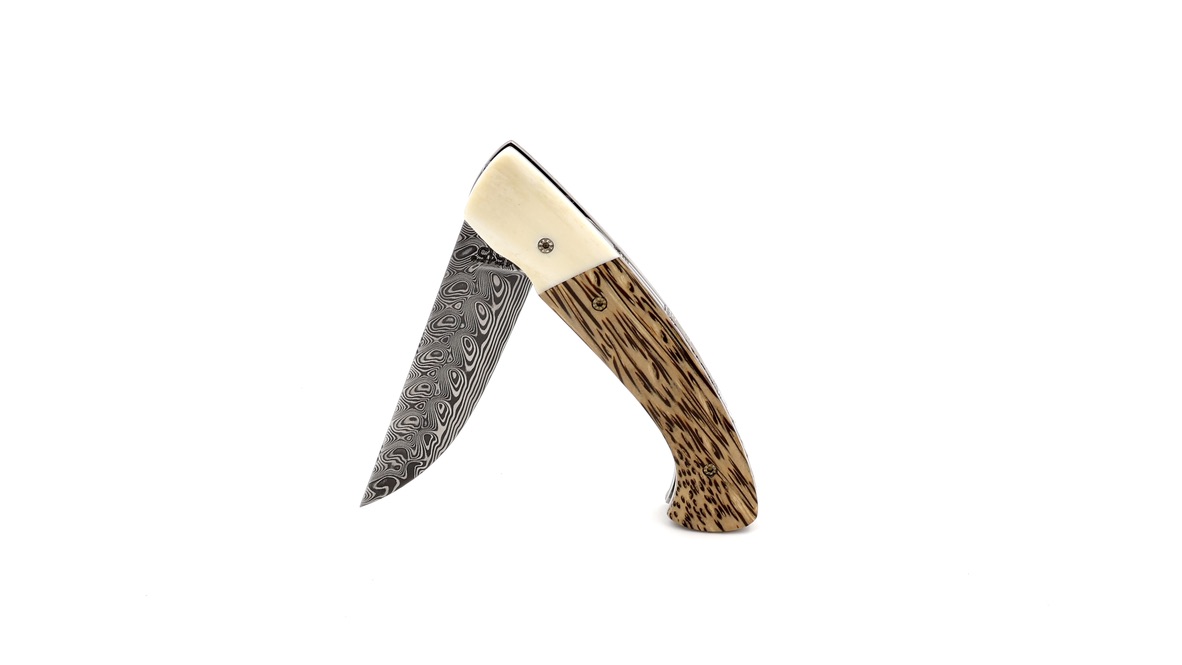 MANU LAPLACE 1515 ZULU buffalobone palmwood damascusblade