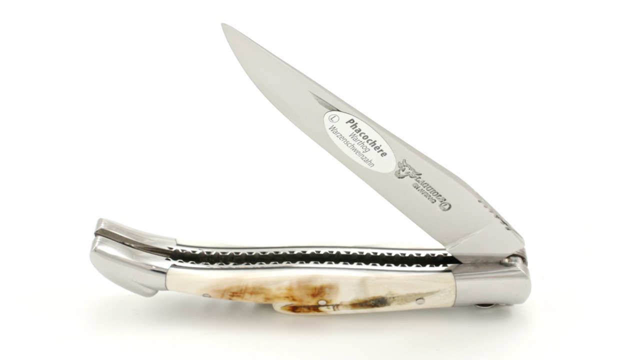 Laguiole en Aubrac Wüstenwarzenschwein Doppelplatine mit Korkenzieher 12 cm