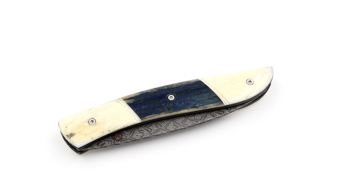Atelier NÉVÉ Tim Bernard buffalo bone and mammothivory with mosaik damascus blade 