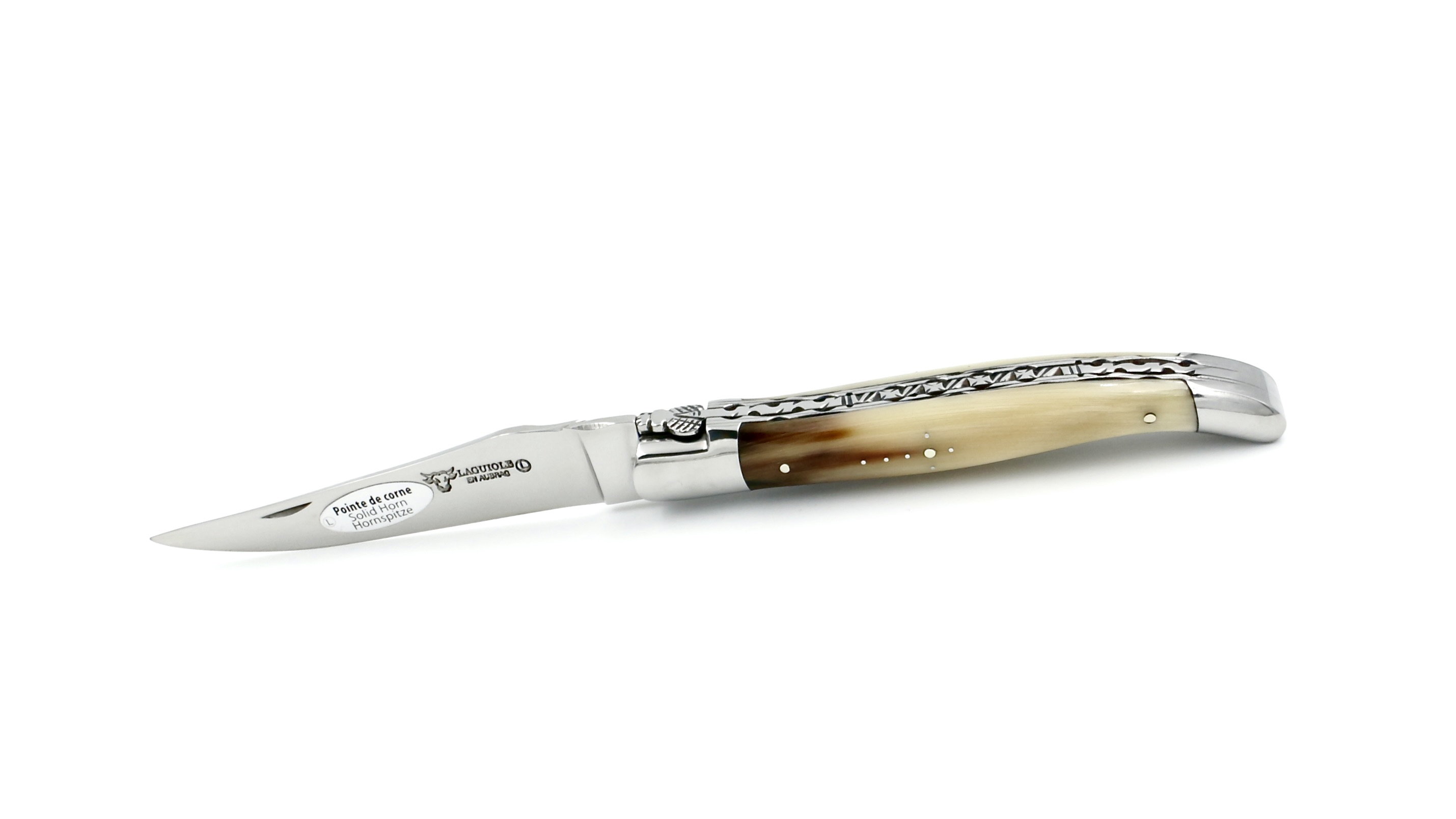 Laguiole en Aubrac Hornspitze Doppelplatine 12 cm