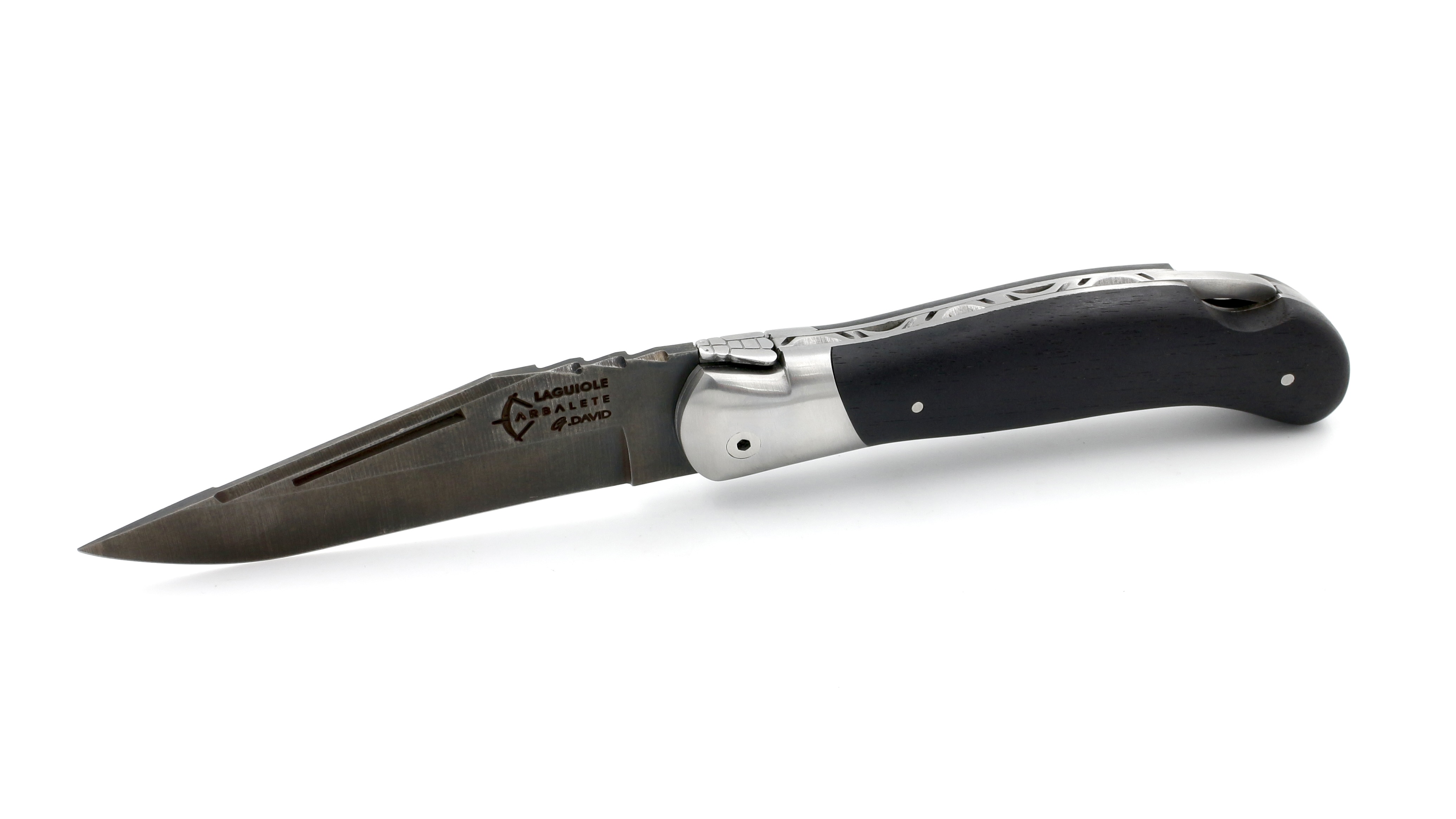 8B353DB7-5AB7-476C-9F33-0F543C266A9A_1_201_a ARBALETE G. David  Laguiole Jagdmesser NATURE Antik Ebenholz 12 cm