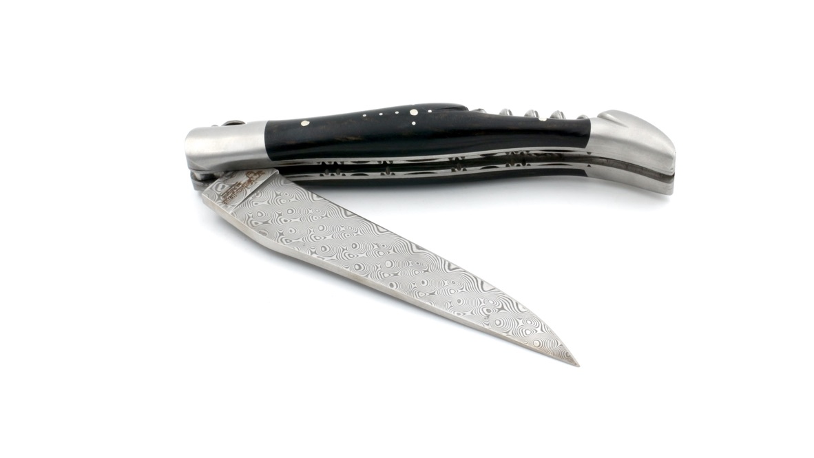 Laguiole en Aubrac  DSC® Rosendamast Ebenholz Doppelplatine Korkenzieher 12 cm  Laguiole en Aubrac  DSC® Rosendamast Ebenholz Doppelplatine Korkenzieher 12 cm