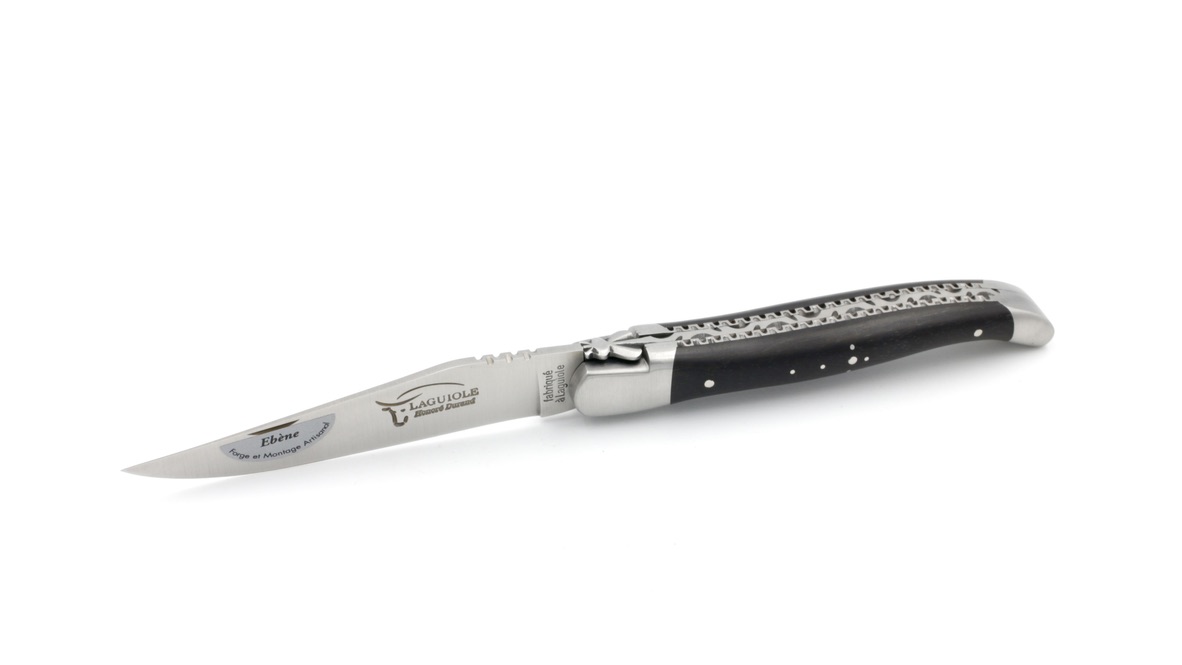 9DB75560-73C7-4124-AC55-1574BEE2BC77_1_105_c Honoré Durand Laguiole Doppelplatine Ebenholz 12 cm 14C28 Sandvikstahl