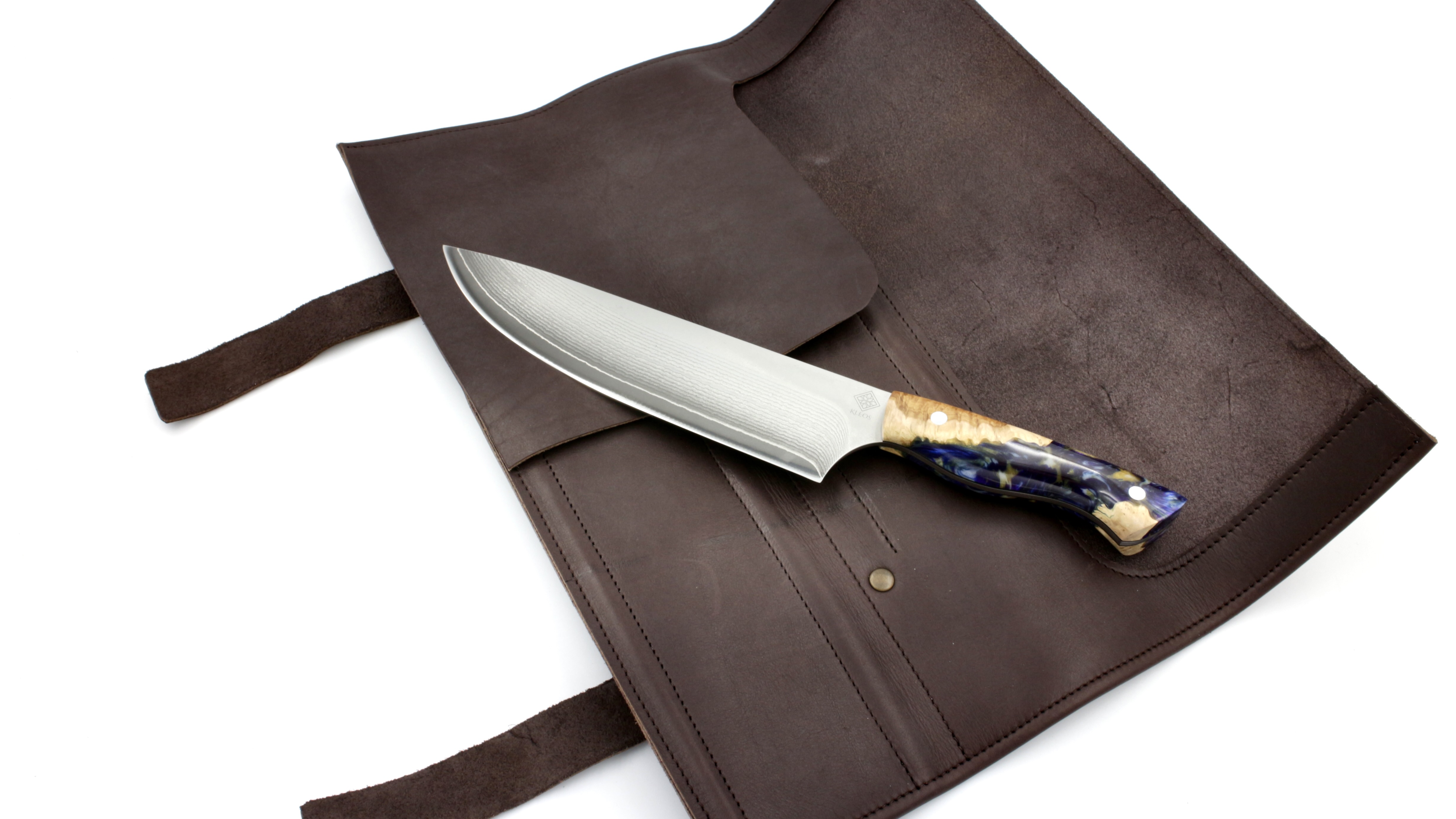 KLEOS chef's knife bag/roll made of real leather brown