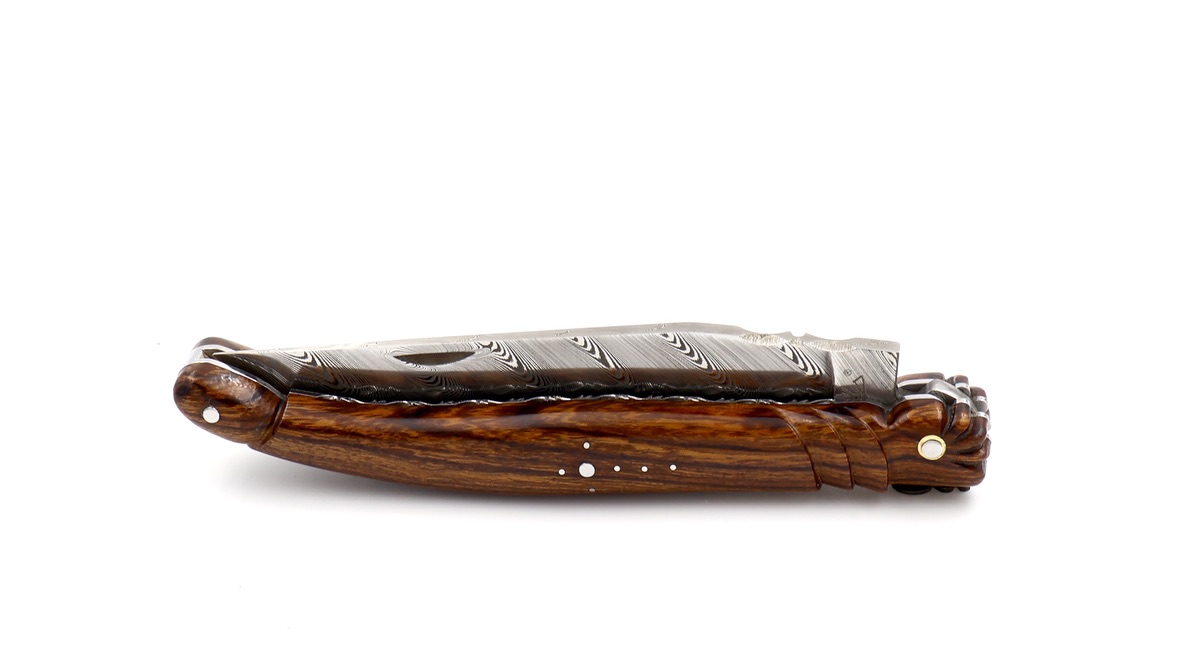 Fontenille Pataud Laguiole SCULPTURE Wüsteneisen Wurzelholz Damastklinge 12 cm 