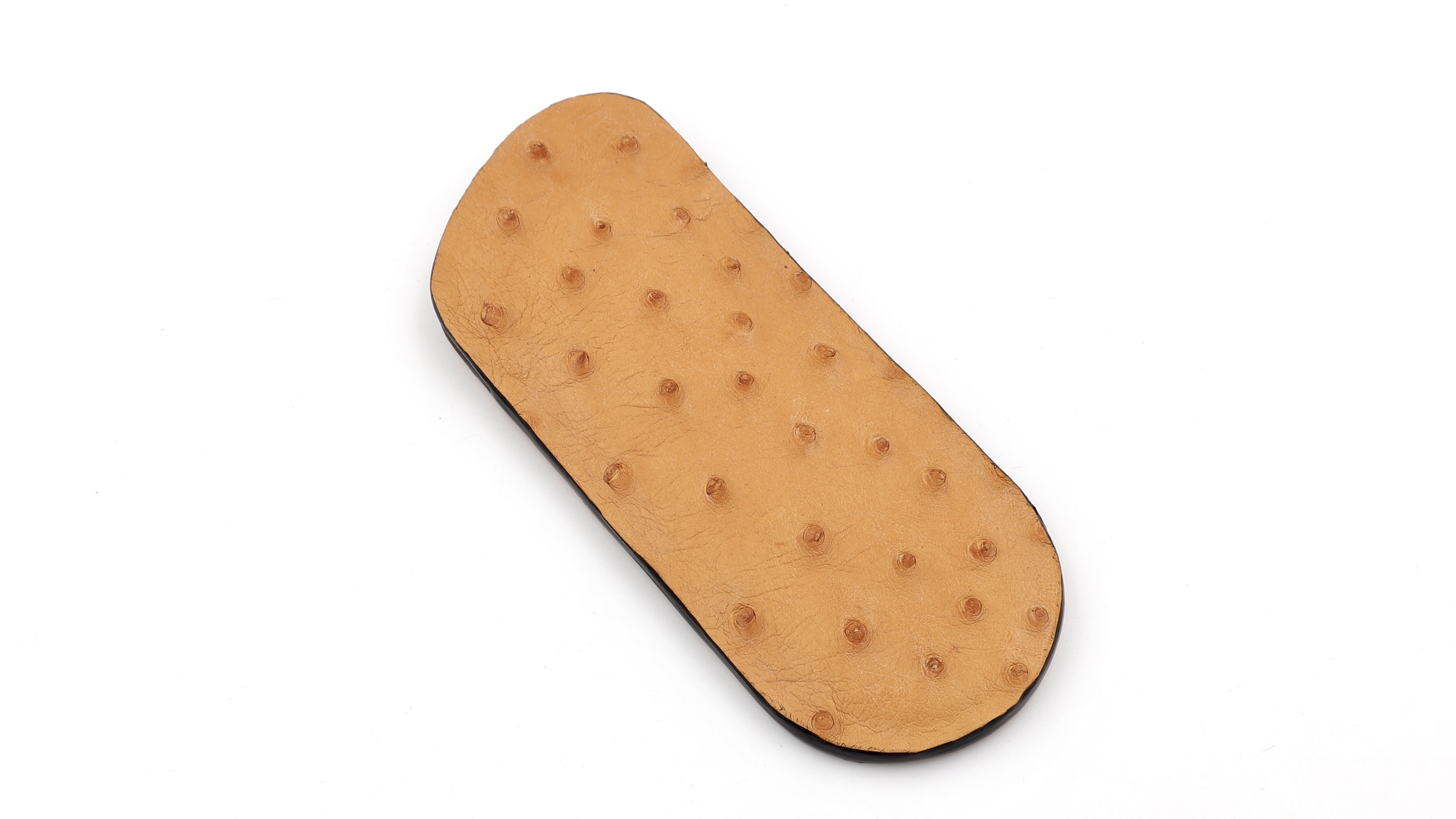 Atelier N°7 ostrich leather cognac-brown 14 cm