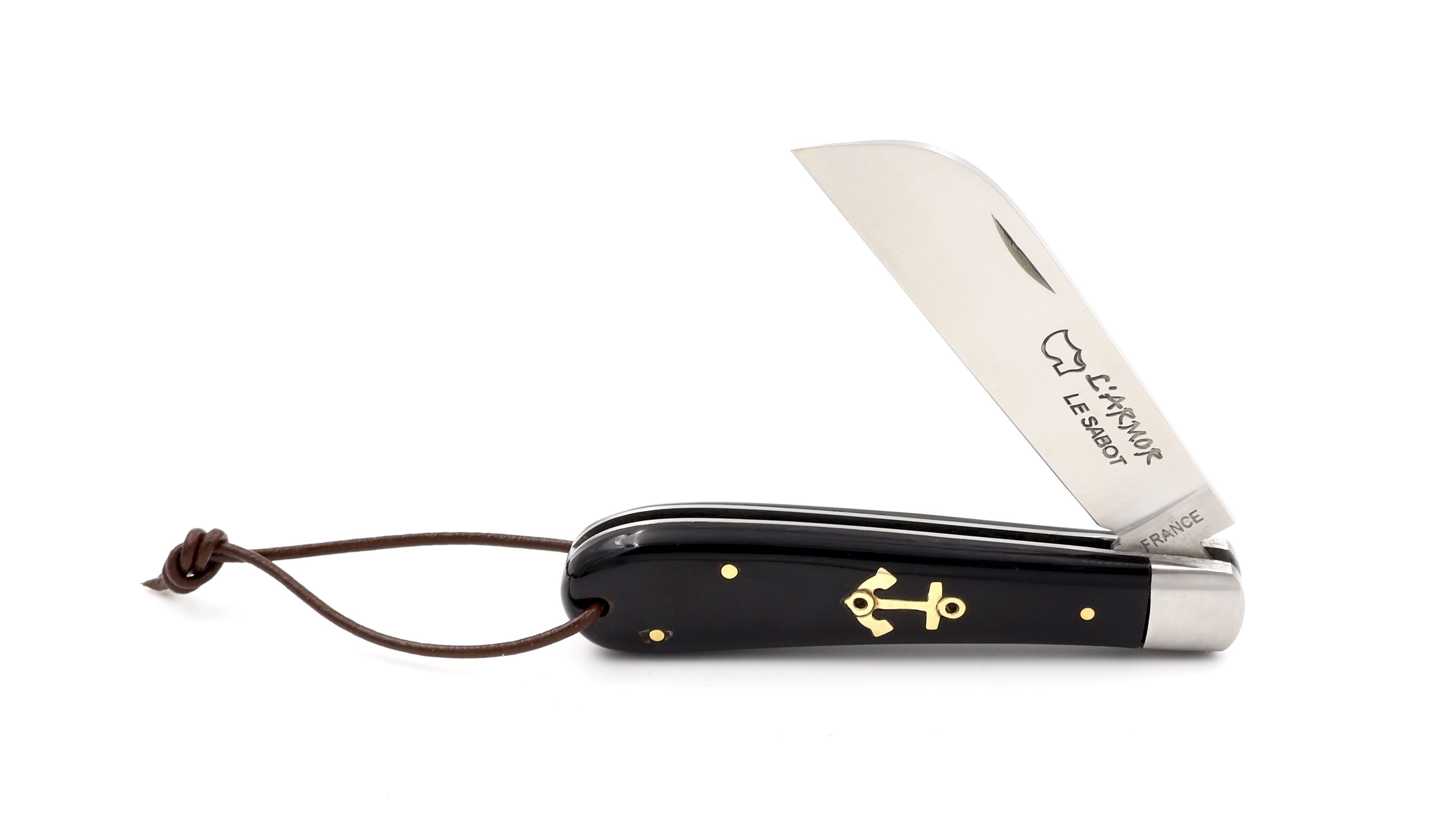 AU SABOT L'ARMOR buffalo horn with brass sea anchor