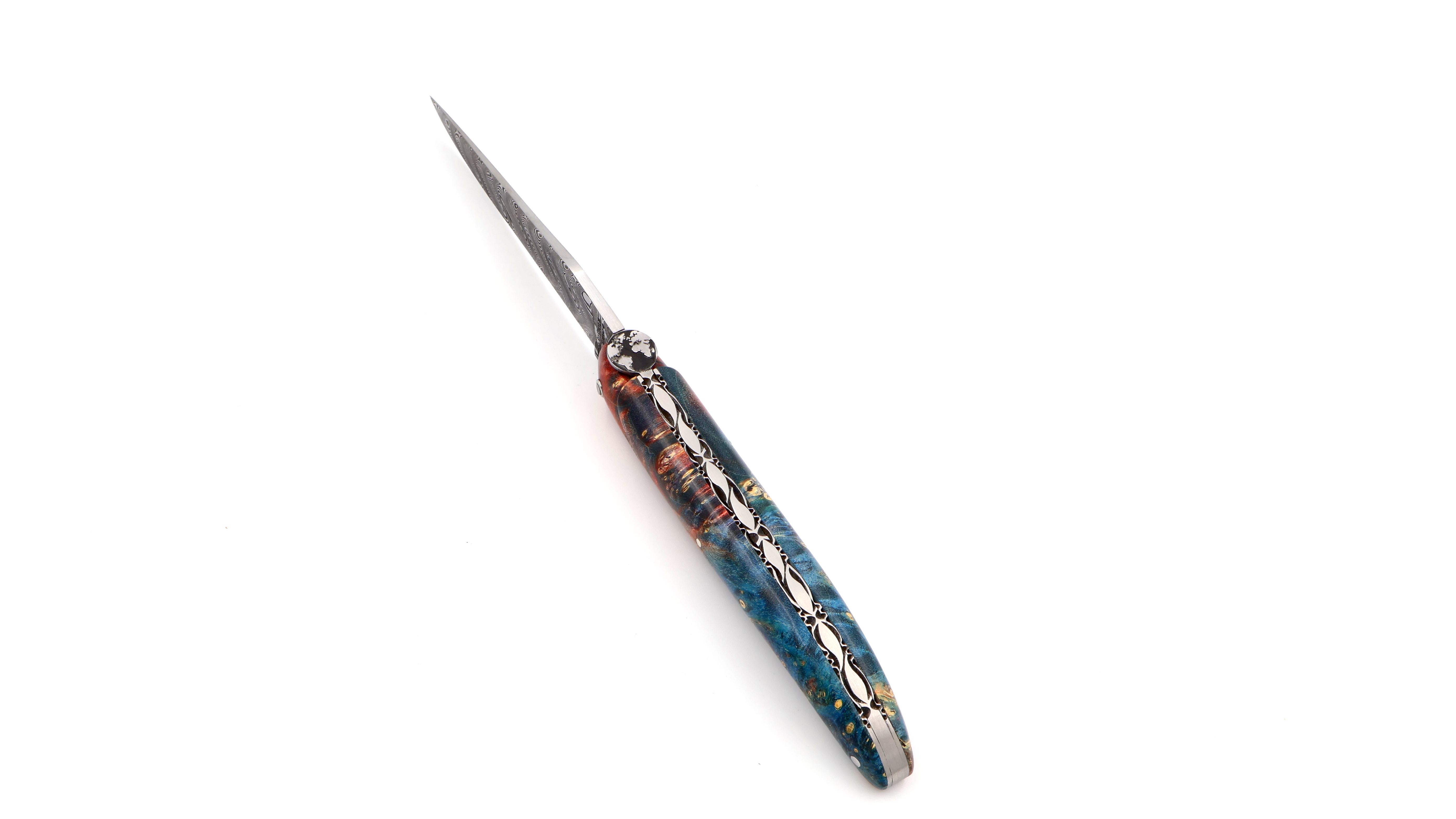 Laguiole en Aubrac Laguiole elder burl with EARTH bee DSC® Carbon damascus 12 cm