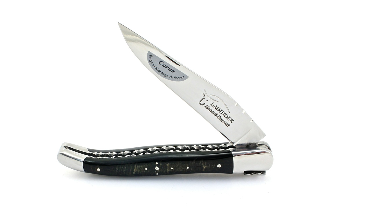 IMG_4655 Honoré Durand Laguiole Doppelplatine Büffelkruste 12 cm