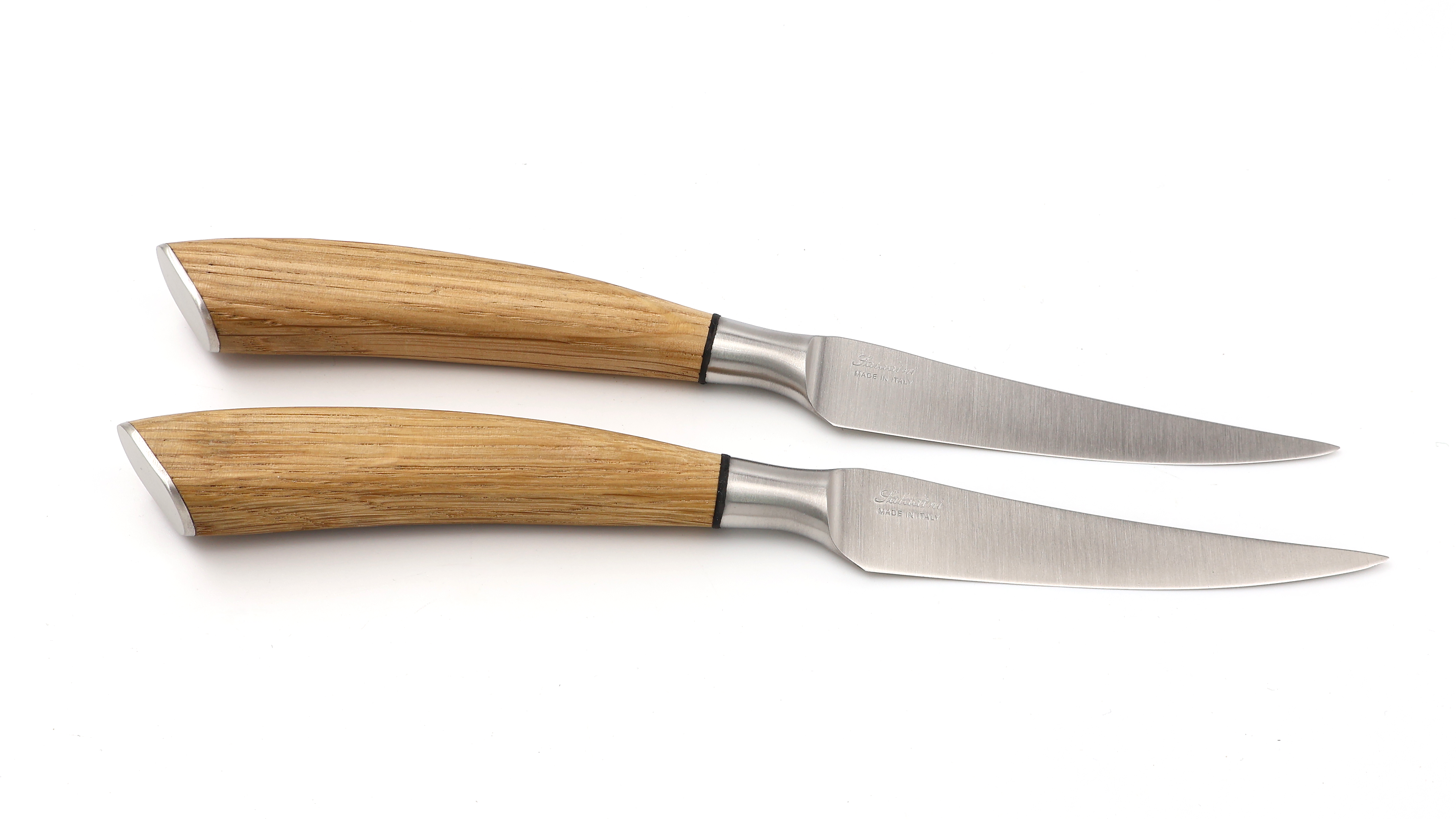 Saladini Steakmesser-Set 2-tlg. Fasseiche Gravurplakette