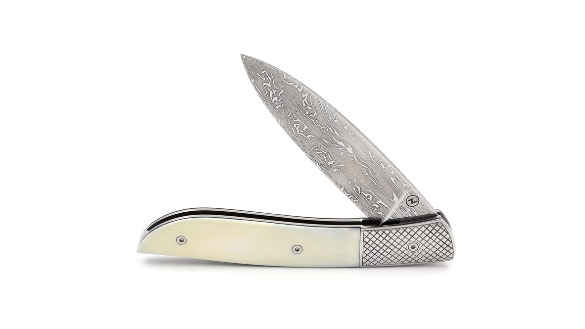 Atelier NÉVÉ Tim Bernard warthog ivory with mosaik damascus blade 