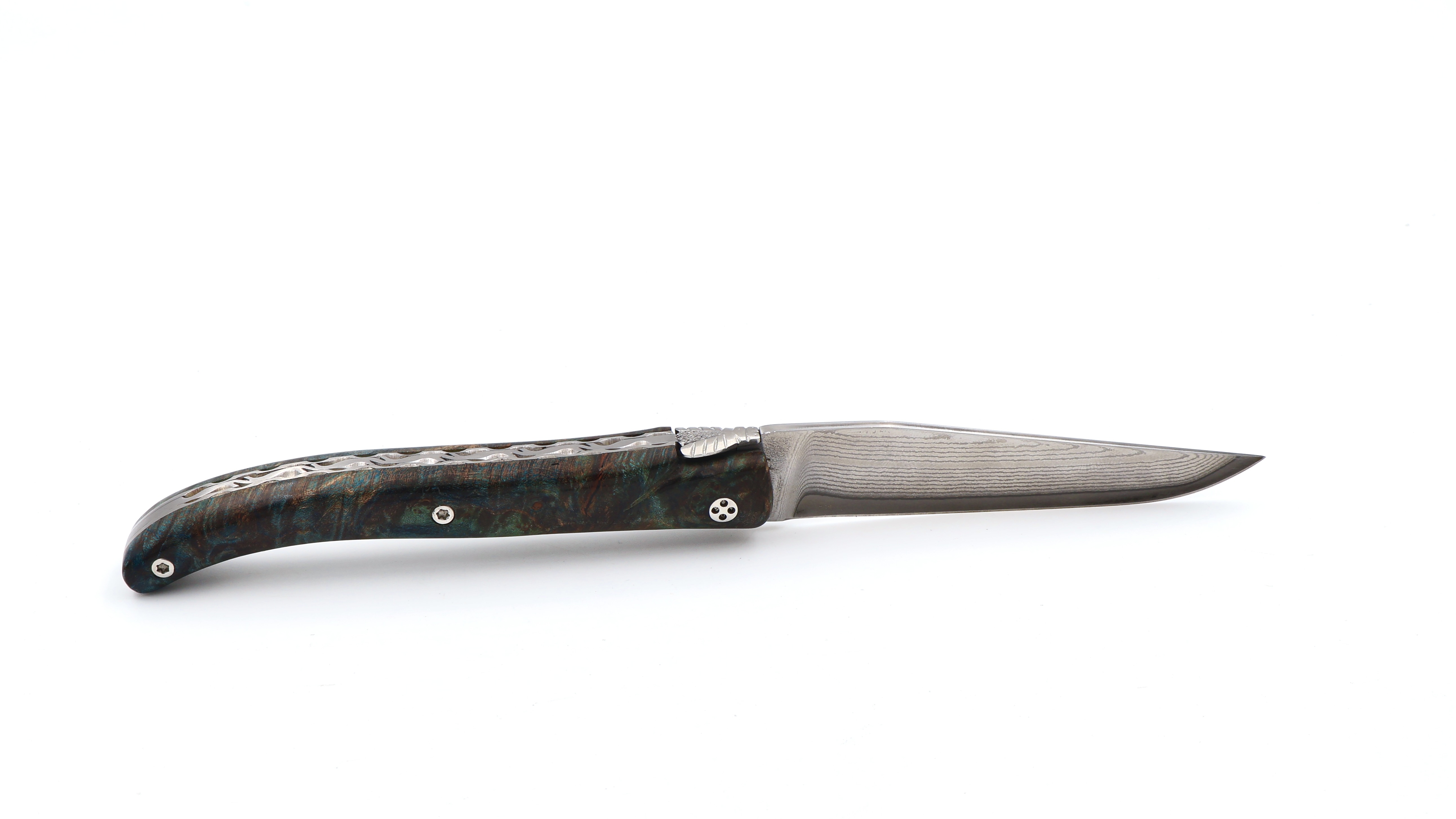Claude DOZORME Laguiole Messer L'Atelier Ahornwurzel 12 cm VG10 Damastklinge   
