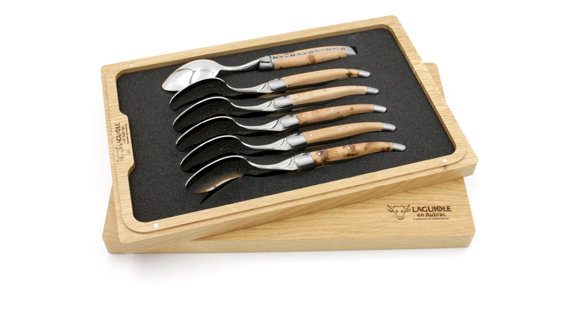 Laguiole en Aubrac Wacholder Dessertlöffel Set 