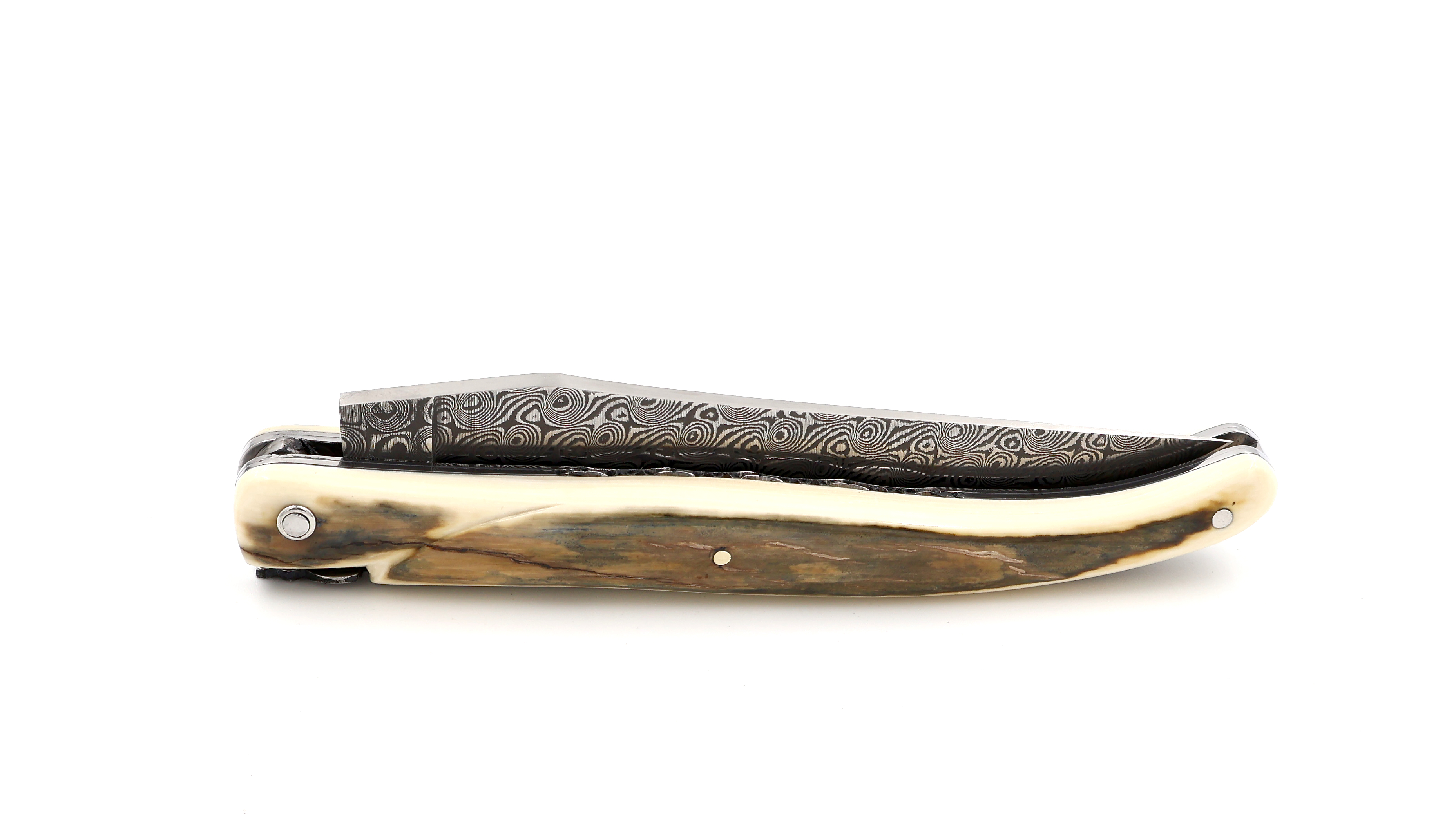 Laguiole en Aubrac DSC® Rosendamast Mammutelfenbeinkruste massiv Doppelplatine 12 cm