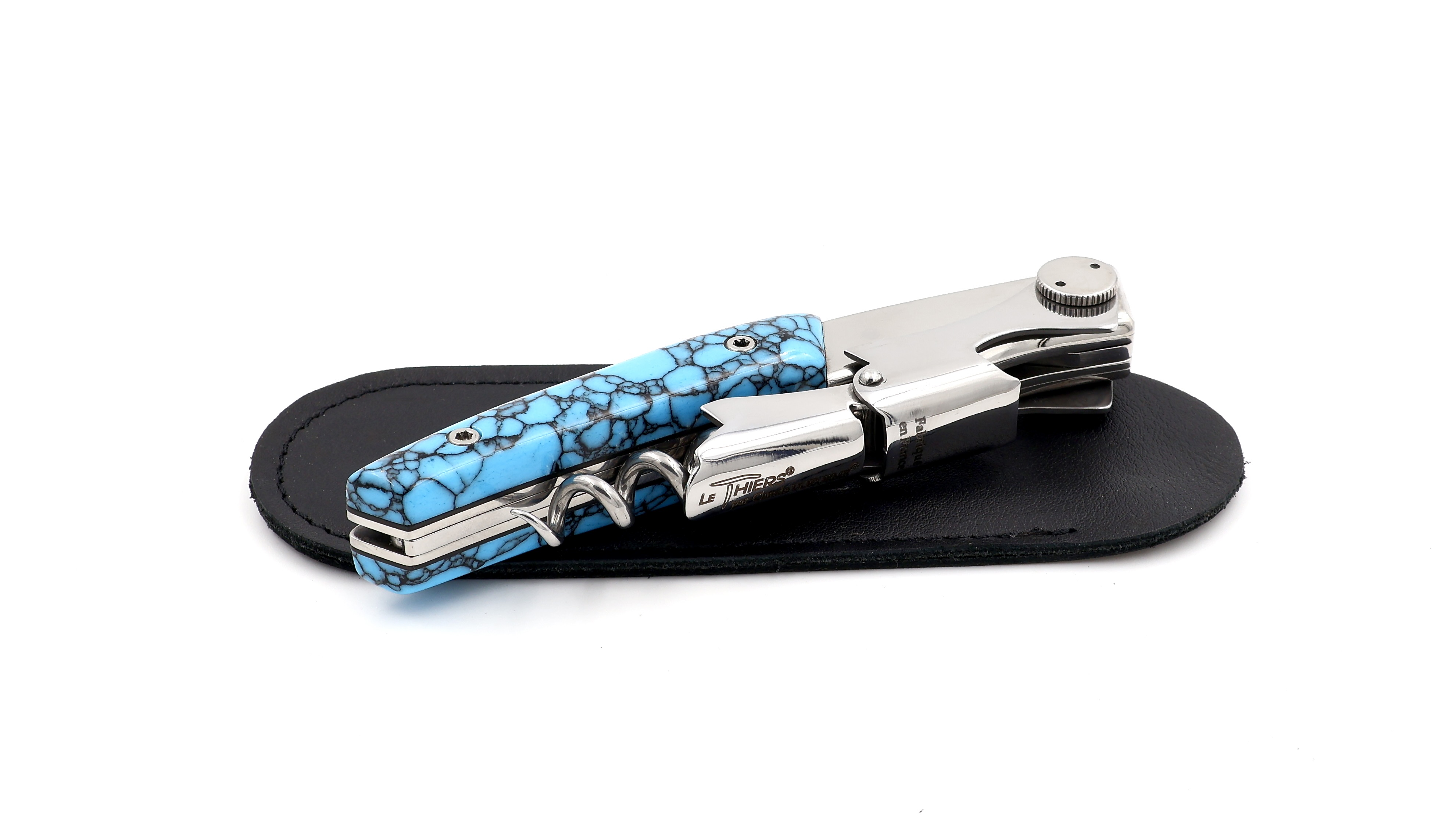 Claude DOZORME Thiers Sommeliermesser Türkisstein zweistufig