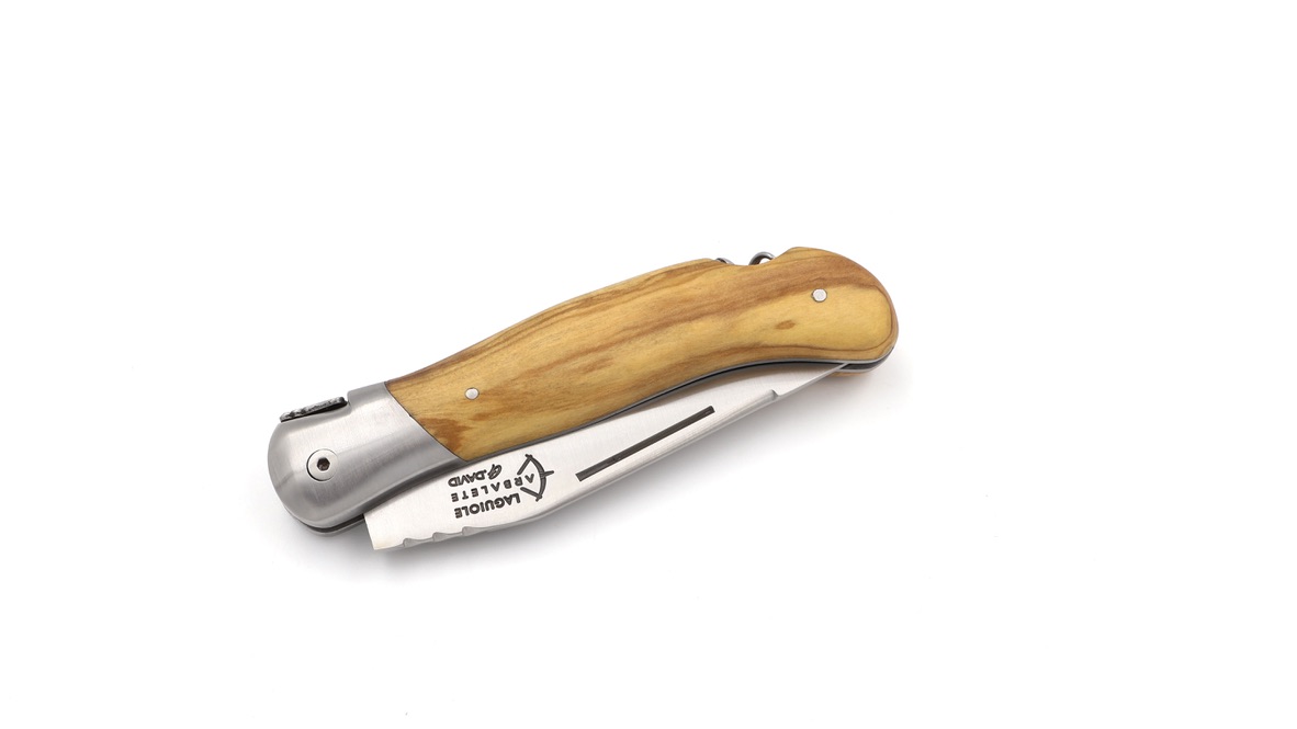 ARBALETE G. David Laguiole hunting knife NATURE with corkscrew Olive wood