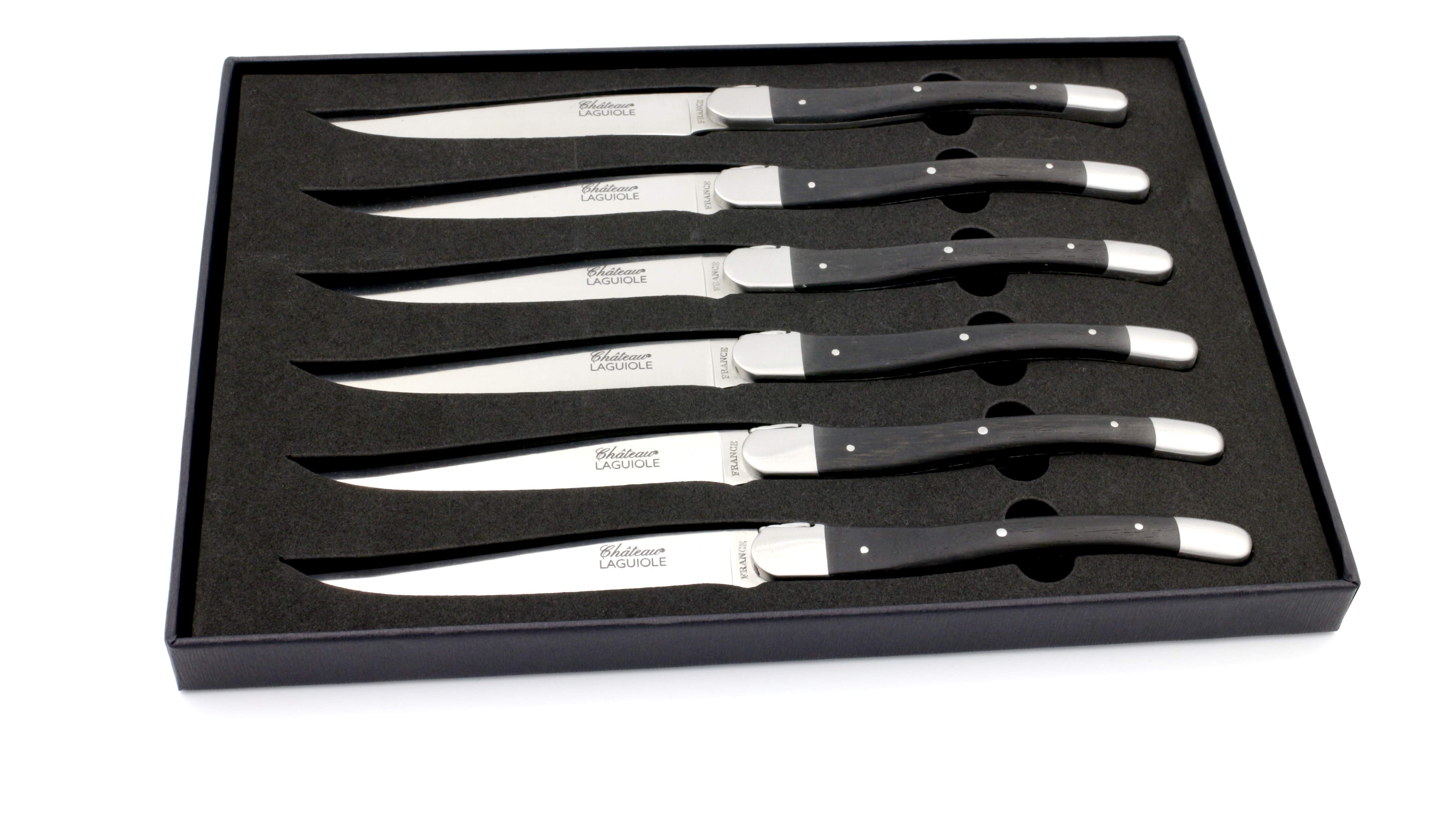 Château Laguiole SIGNATURE Steakmesser Ebenholz Set 6-tlg.