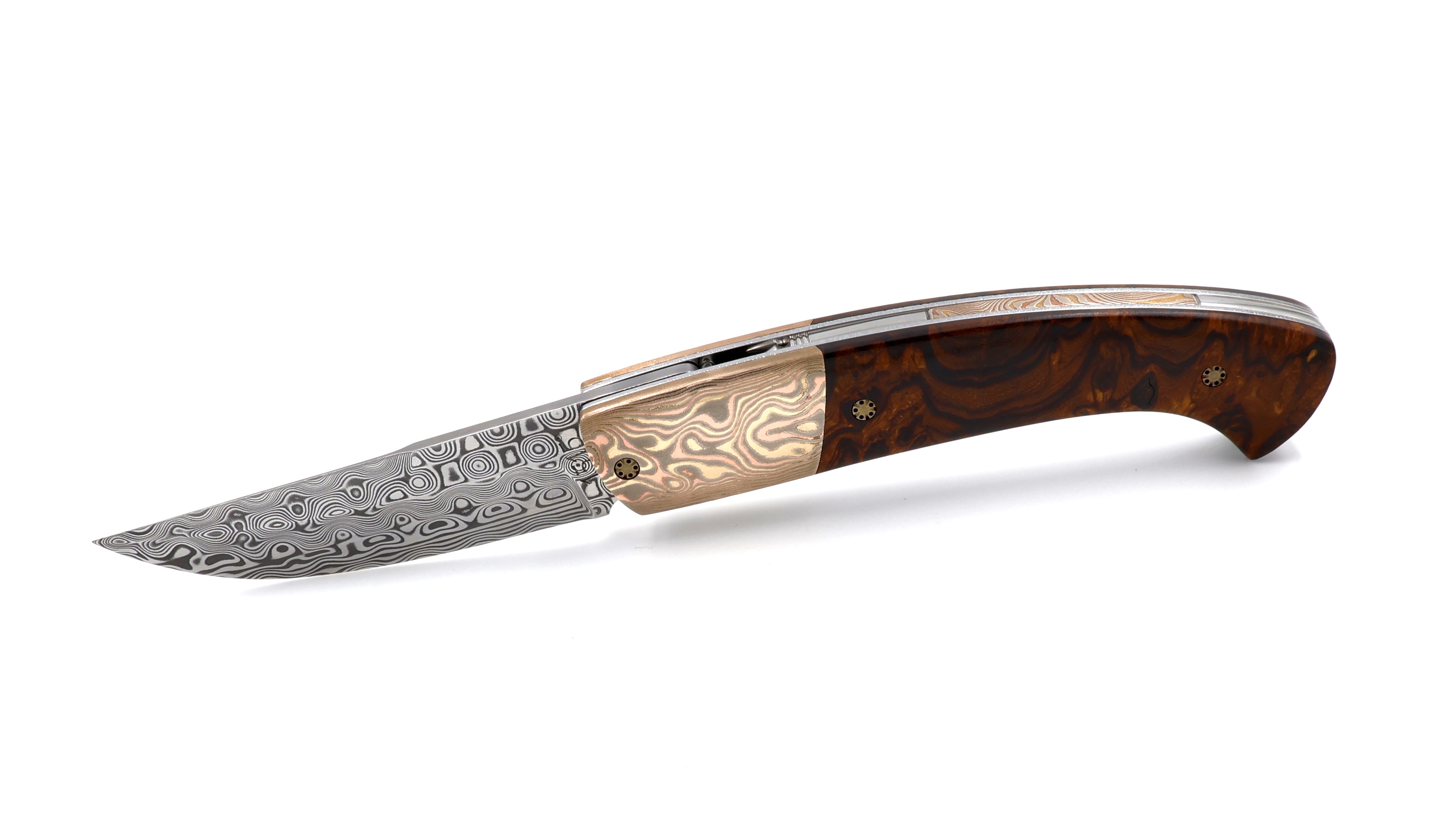 MANU LAPLACE 1515 Drop burl of ironwood mokume damascus Damascus blade