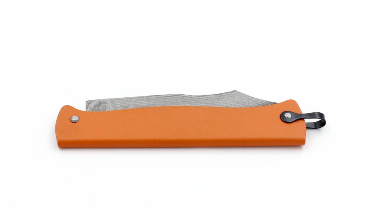 8DFCE403-391C-4179-B4B3-AAFF047BE540_1_105_c Cognet DOUK-DOUK Messer 11 cm orange Sonderserie TAKEFU VG10 Damastklinge