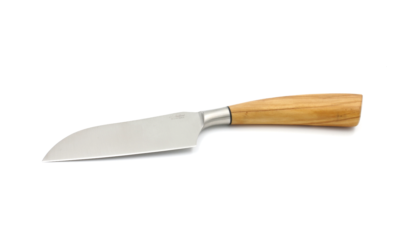 Saladini geschmiedetes Santoku Messer Olive 15 cm