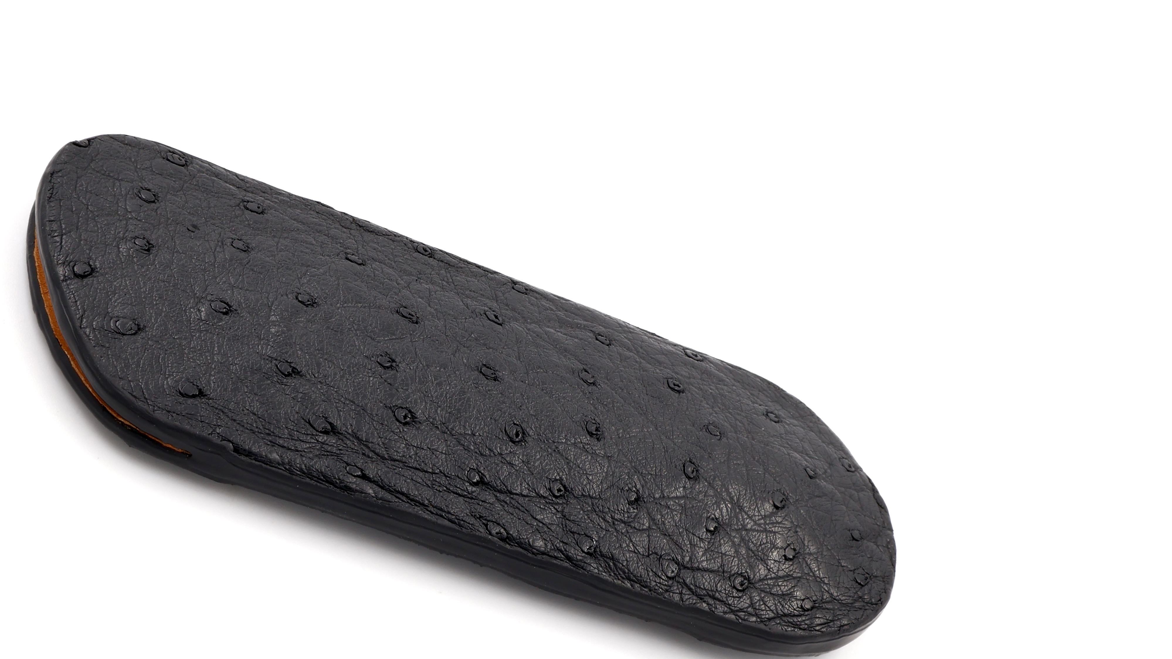 Atelier N°7 Stecketui Straussenleder schwarz 14 cm  Atelier N°7 Stecketui Straussenleder schwarz 14 cm