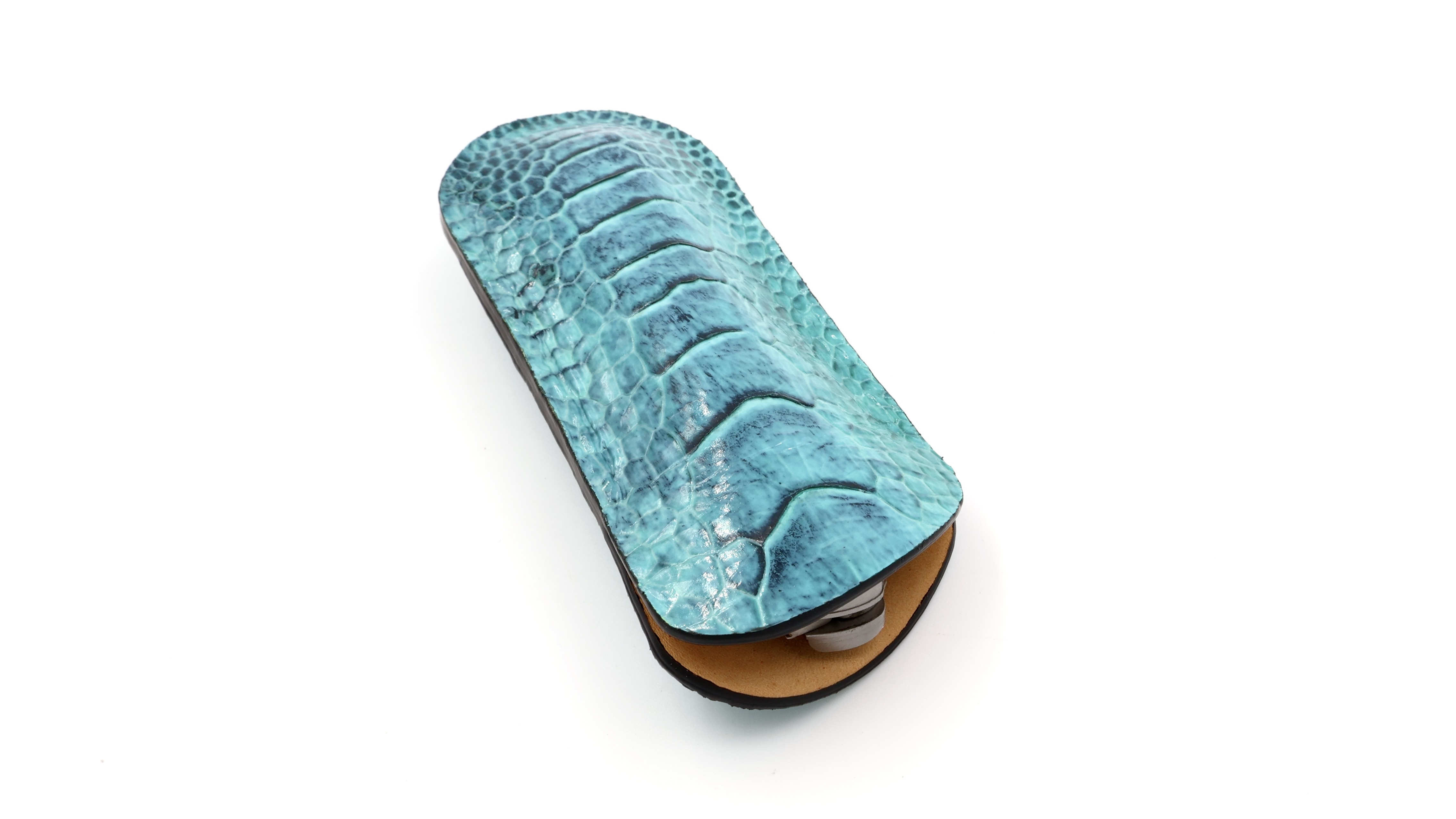 Atelier N°7 Austrichleg leather turquoise-blue 14,5 cm