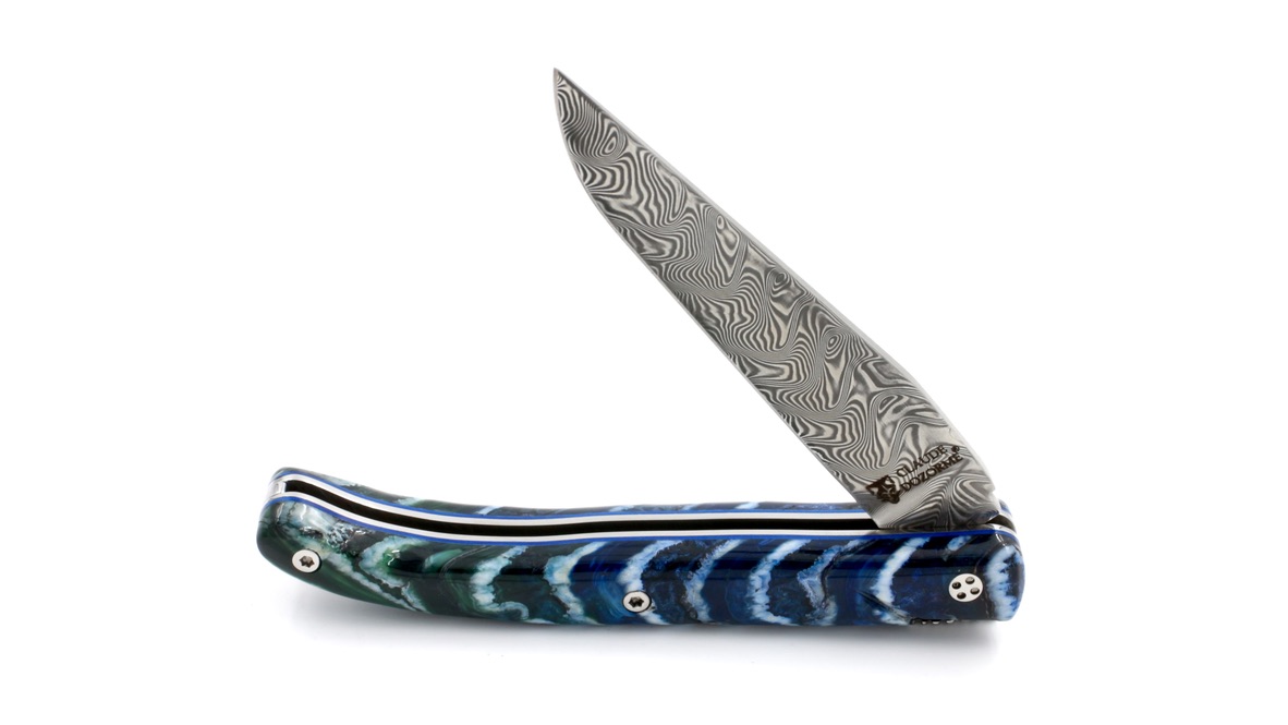 Claude DOZORME Laguiole LUX mammoth tooth full handle 12 cm damascus Claude DOZORME Laguiole LUX mammoth tooth full handle 12 cm damascus