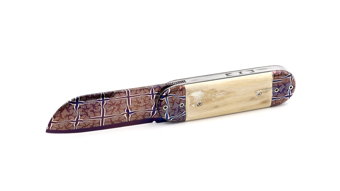 Philippe Soeuvre le BULL mammoth ivory damaskus blade 