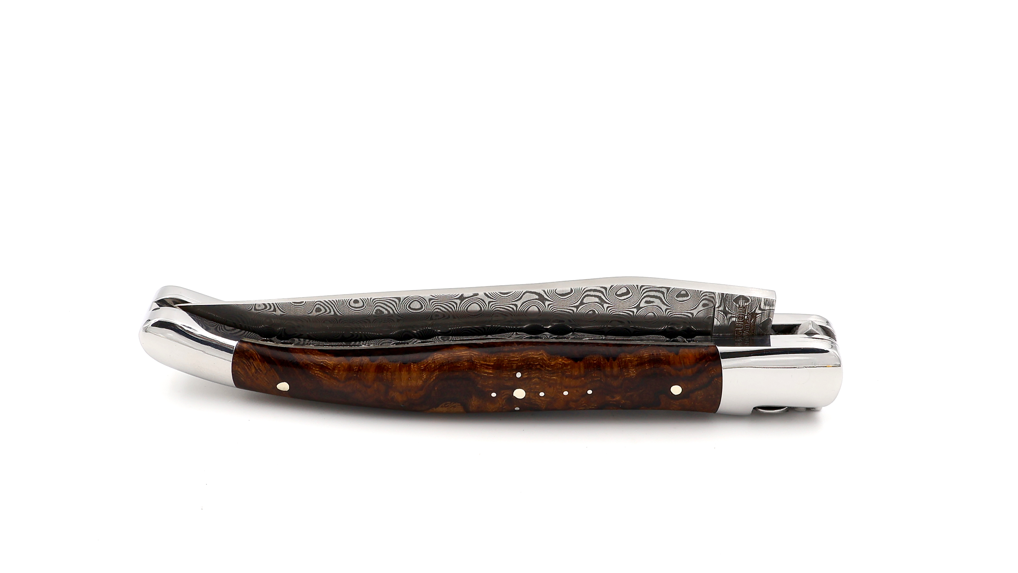 Laguiole en Aubrac DSC® damascus doubleplate knife Ironwood shiny 12 cm