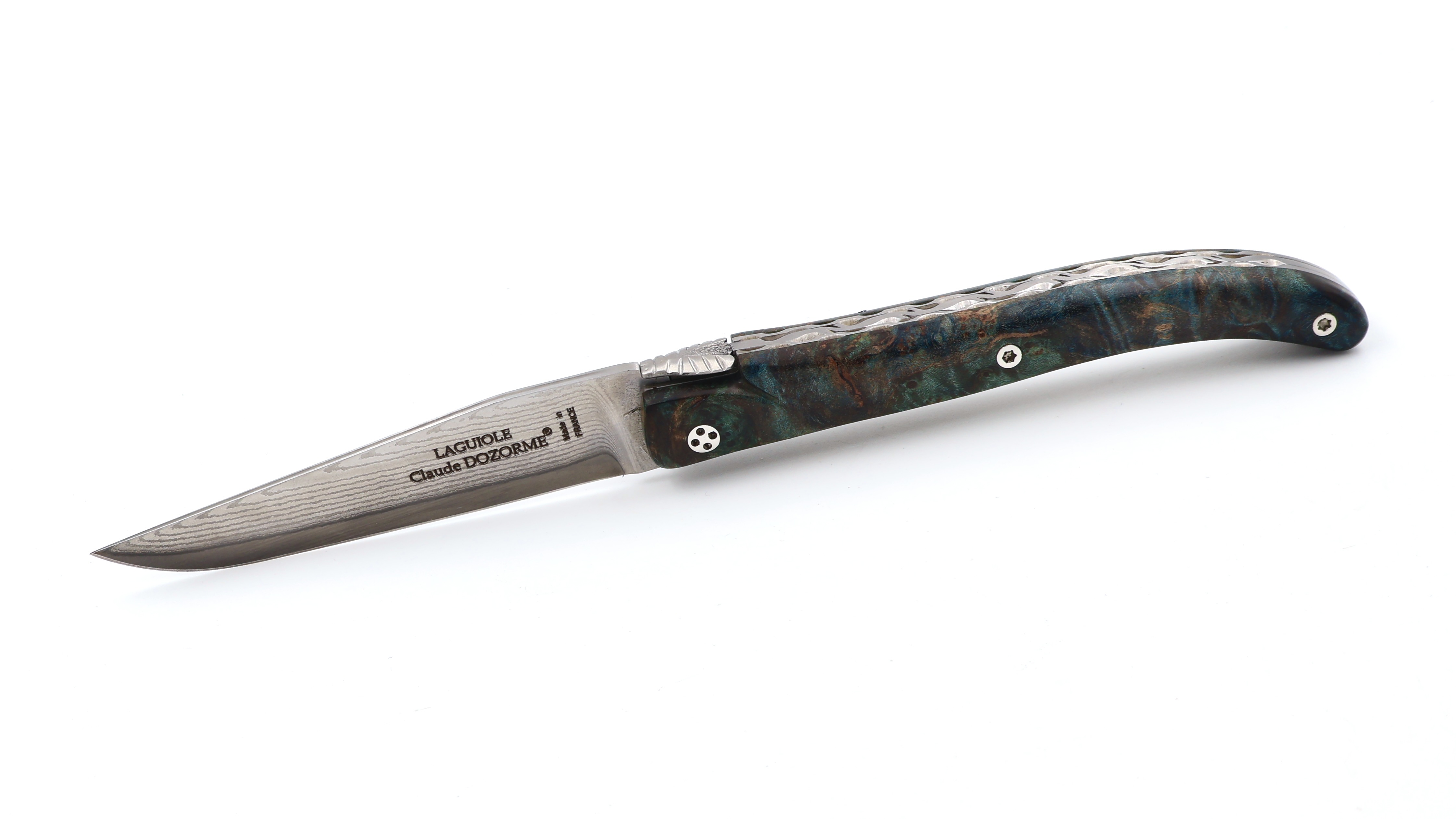 Claude DOZORME Laguiole Messer L'Atelier Ahornwurzel 12 cm VG10 Damastklinge   