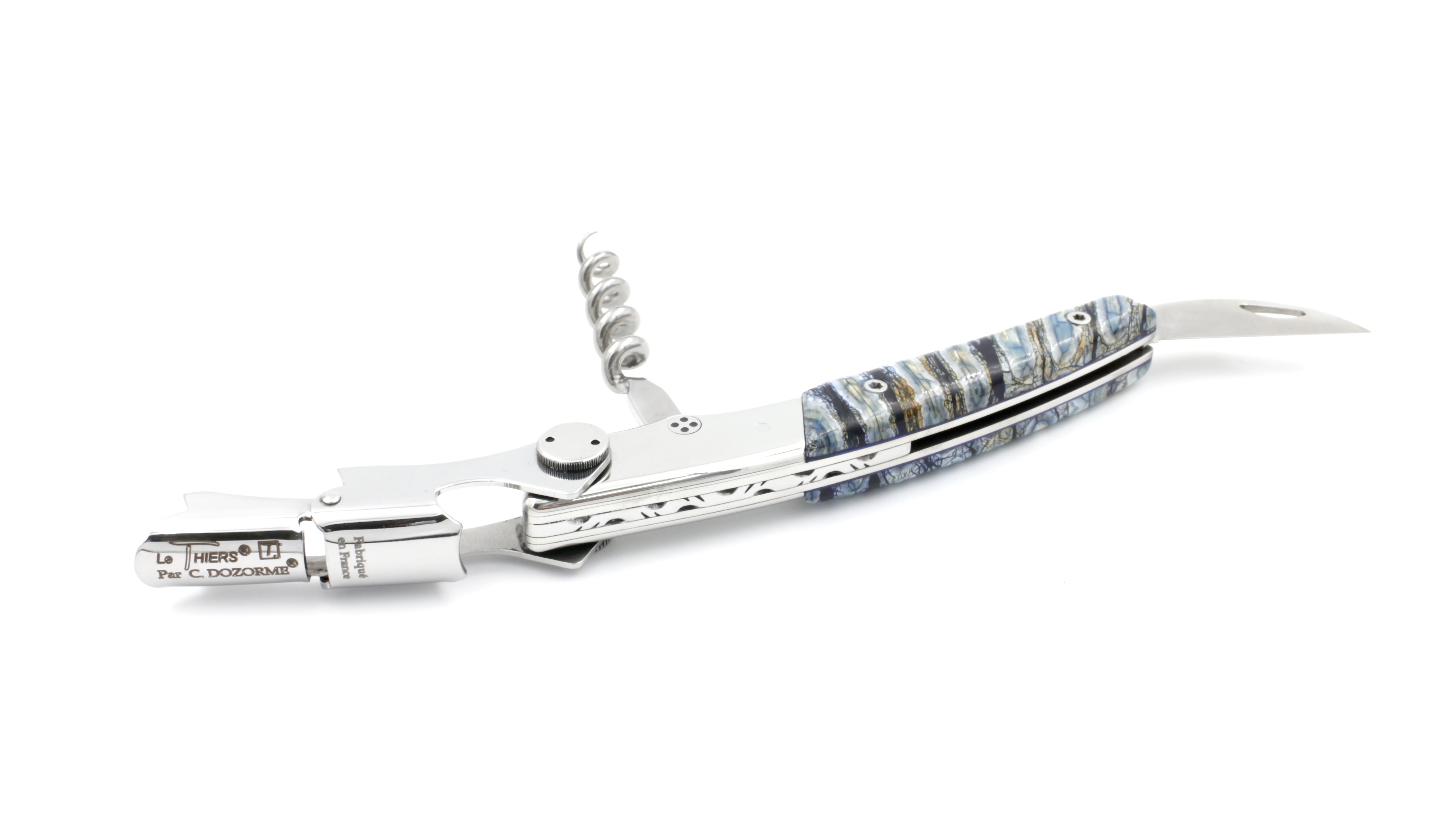 00FE816A-2932-4C76-9C83-5598AAE0710A_1_201_a Claude DOZORME Thiers Sommeliermesser LUX Mammutbacklenzahn blau