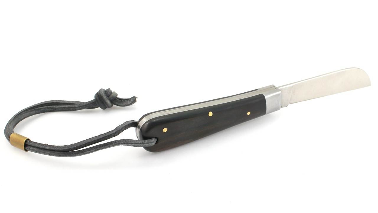 Anker-band-6 OTTER Ankermesser Grenadil klein mit Lederband Carbonklinge