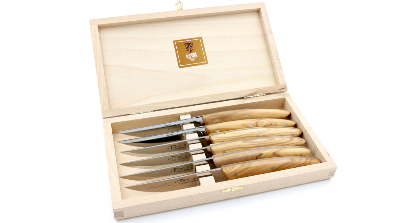 Claude DOZORME Thiers Steakmesser Set 6-tlg. Olive