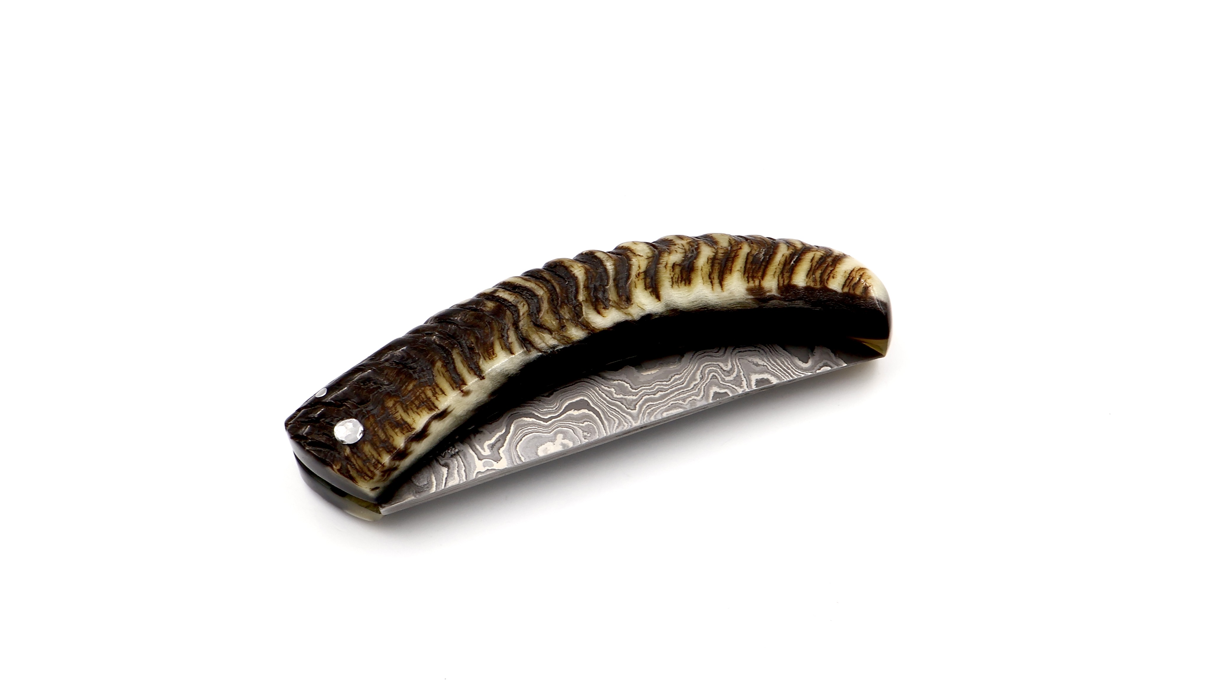 Coutellerie du Lotus Cornicciolu Widderhorn wilder Damast  Coutellerie du Lotus Cornicciolu Widderhorn wilder Damast