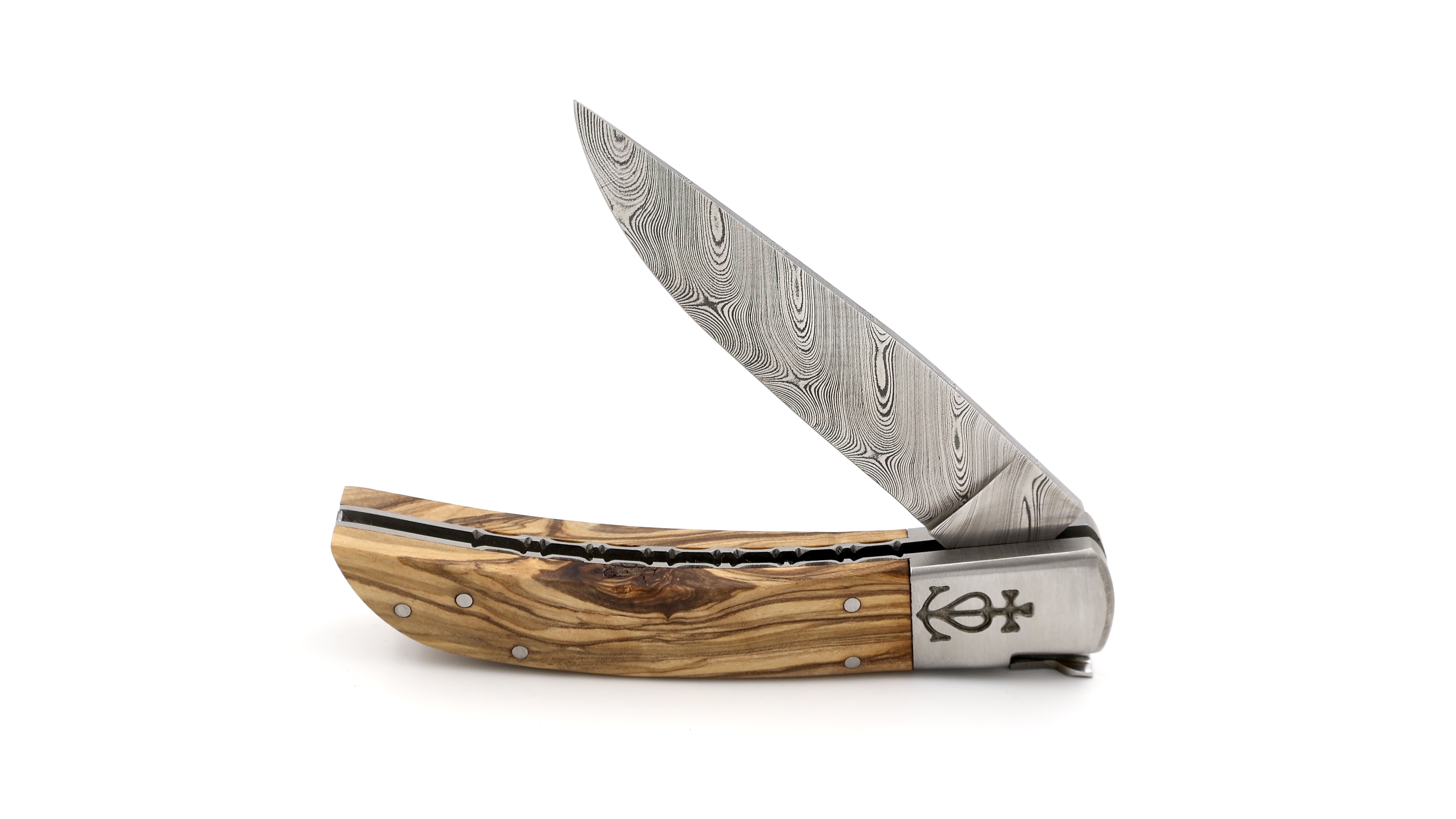 Le Camarguais Olive guillochiert Damast 12 cm