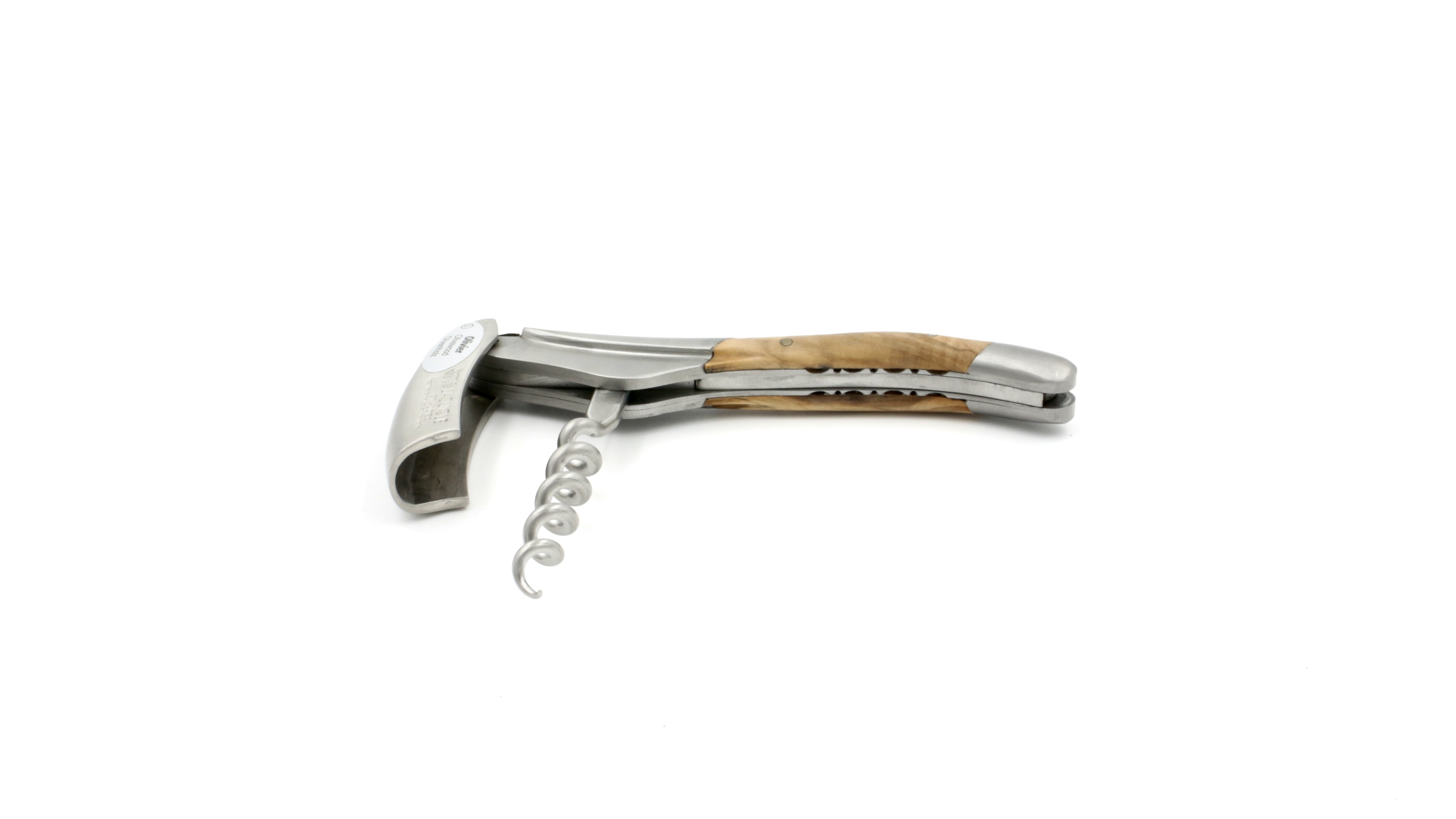 Laguiole en Aubrac Laguiole Sommelier knife olive wood, with guillochage, special bee